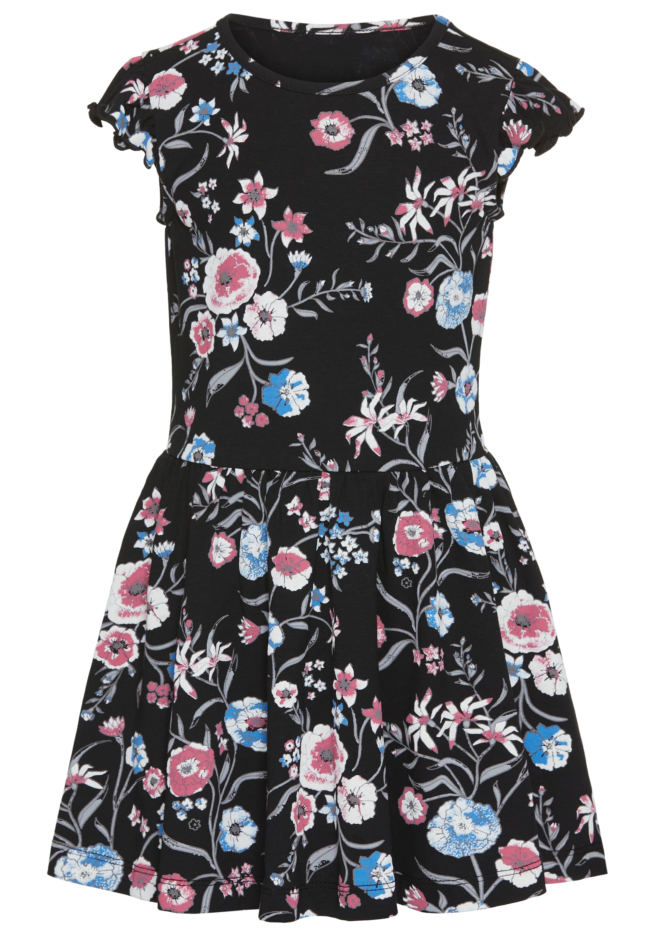 KIDSWORLD Jerseykleid »Shirtkleid im trendigen Allover-Muster« mit Flügelärmeln