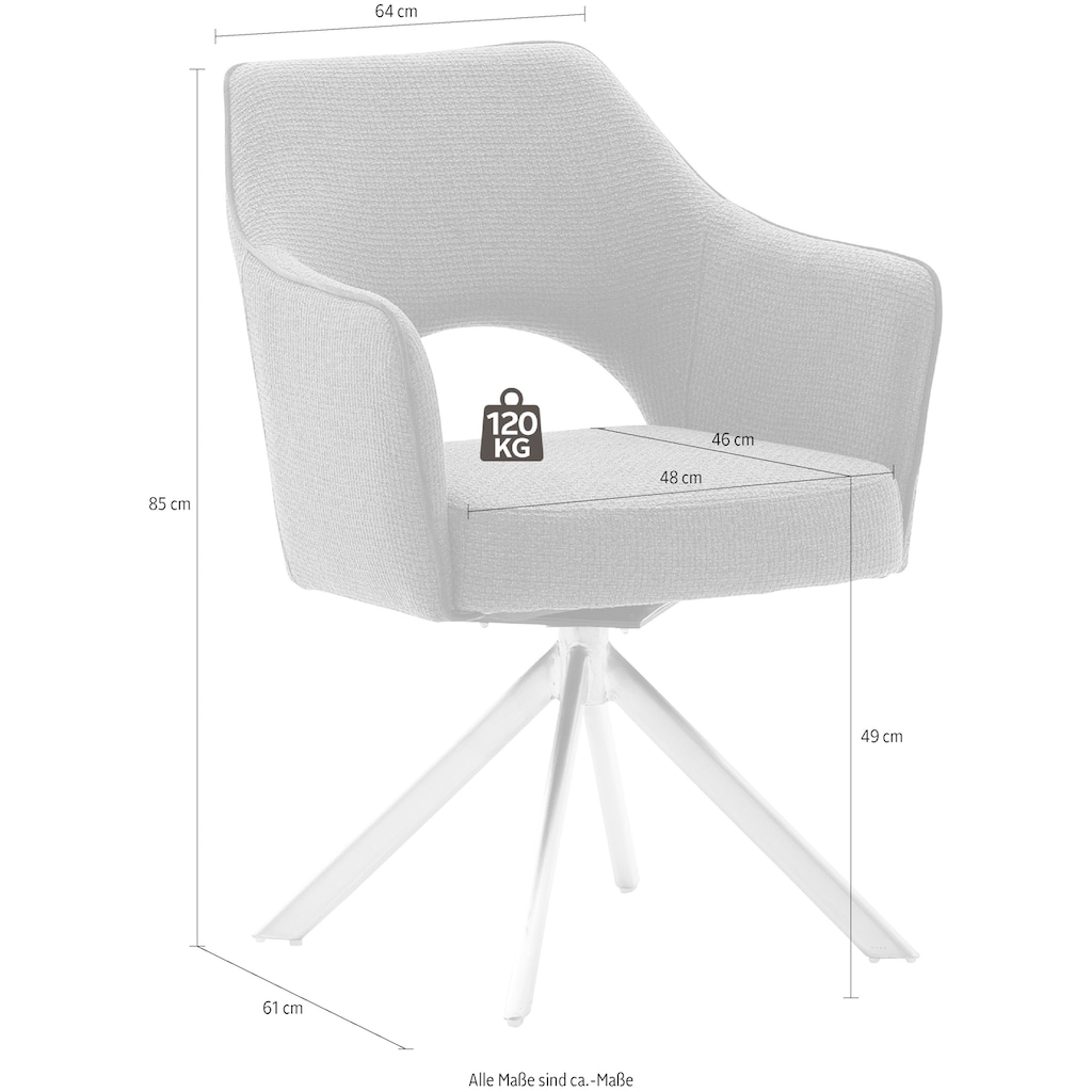 MCA furniture 4-Fußstuhl »Tonala«, (Set), 2 St., Velourstoff grob, mit Nivellierung 180° drehbar