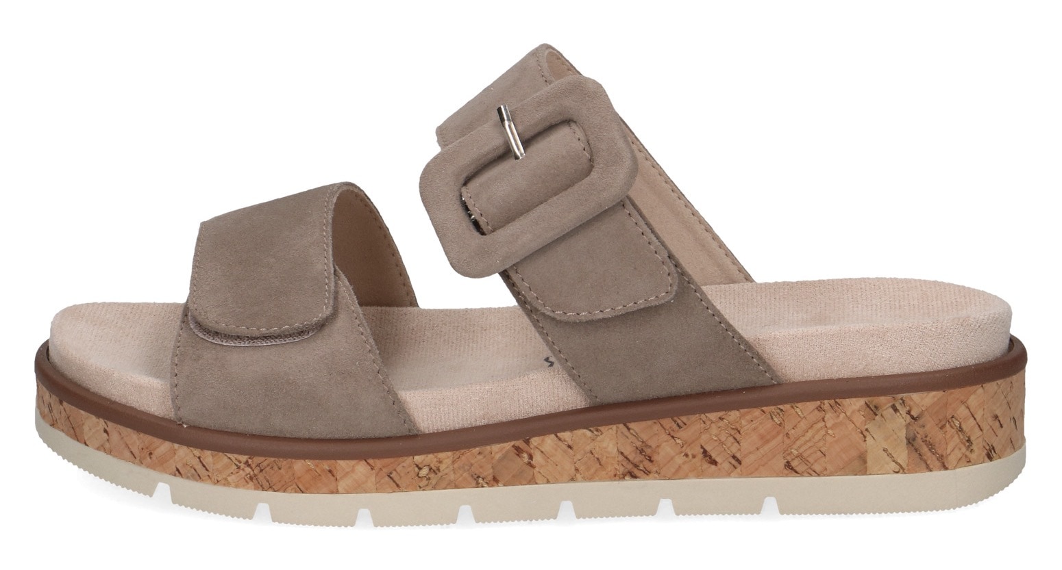 Caprice Pantolette, Keilabsatz, Sommerschuh, Bequemschuh mit Zierschnalle