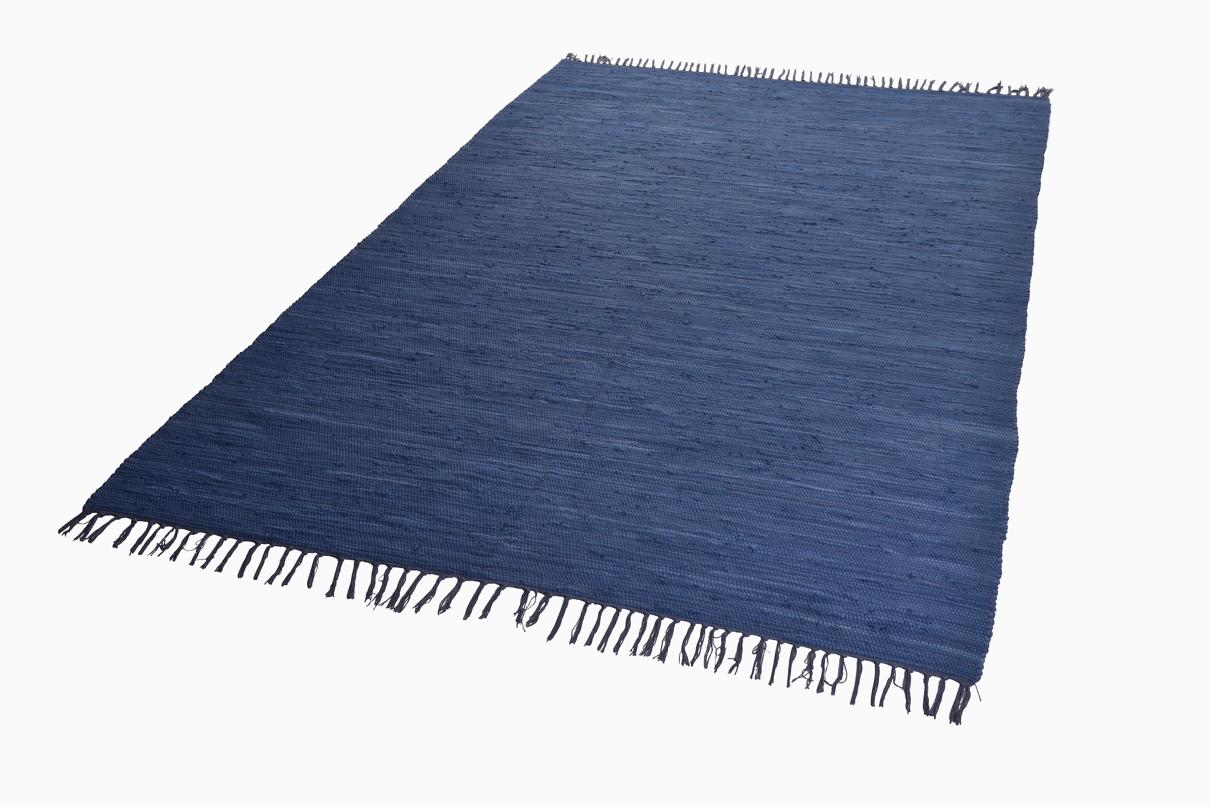 Fransen Teppich, Cotton«, kaufen THEKO »Happy online reine rechteckig, Teppich Handweb handgewebt, Flachgewebe, Baumwolle, mit