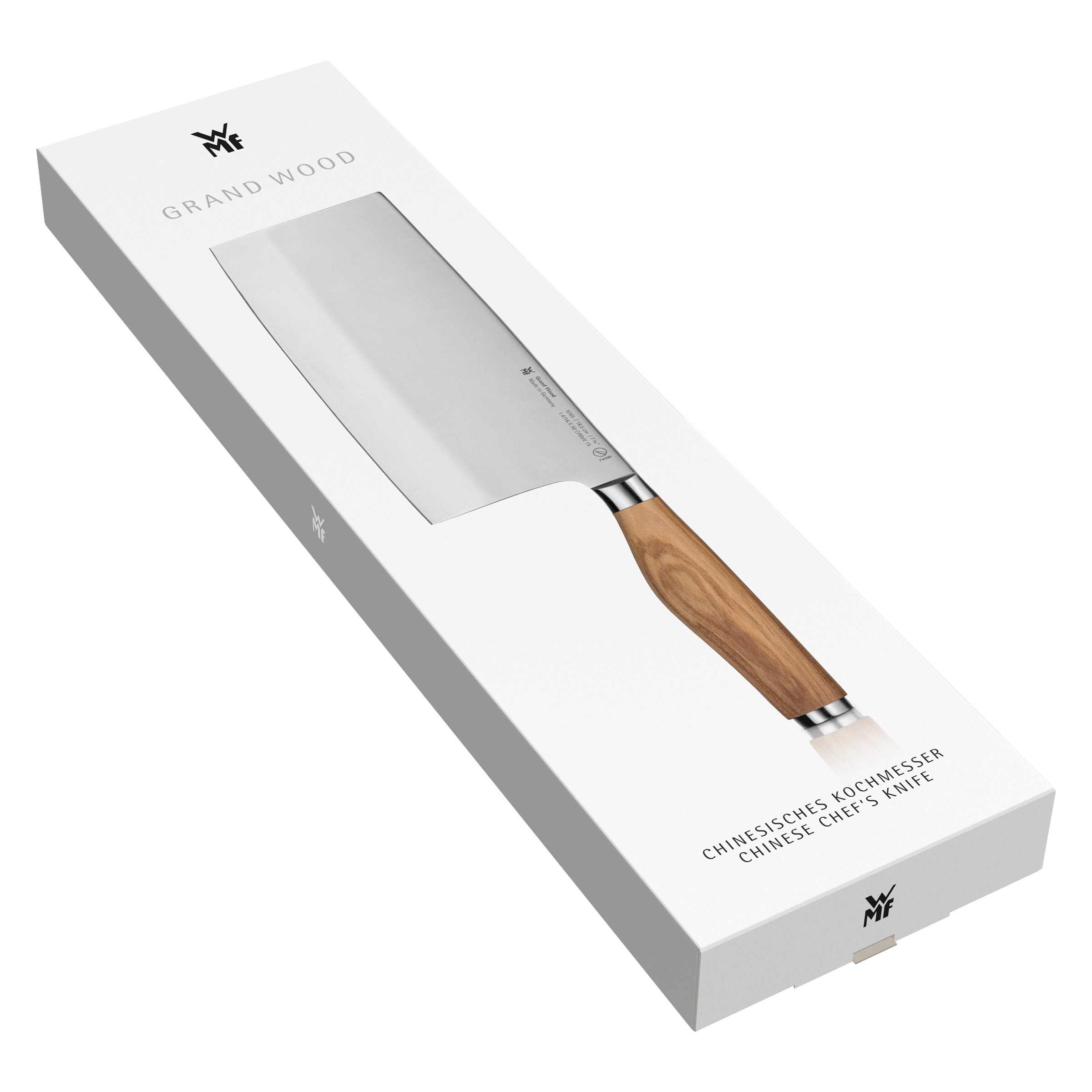 WMF Kochmesser »Grand Wood«, (1 tlg.), 18,5 cm, Olivenholzgriff, handgeschmiedeter Spezialklingenstahl