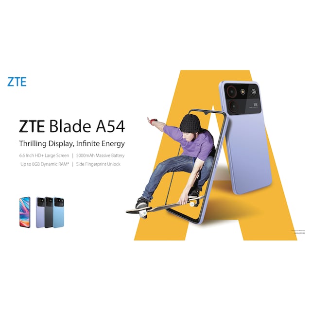 ZTE Smartphone »Blade A54«, grau, 16,76 cm/6,6 Zoll, 64 GB Speicherplatz,  13 MP Kamera ➥ 3 Jahre XXL Garantie | UNIVERSAL
