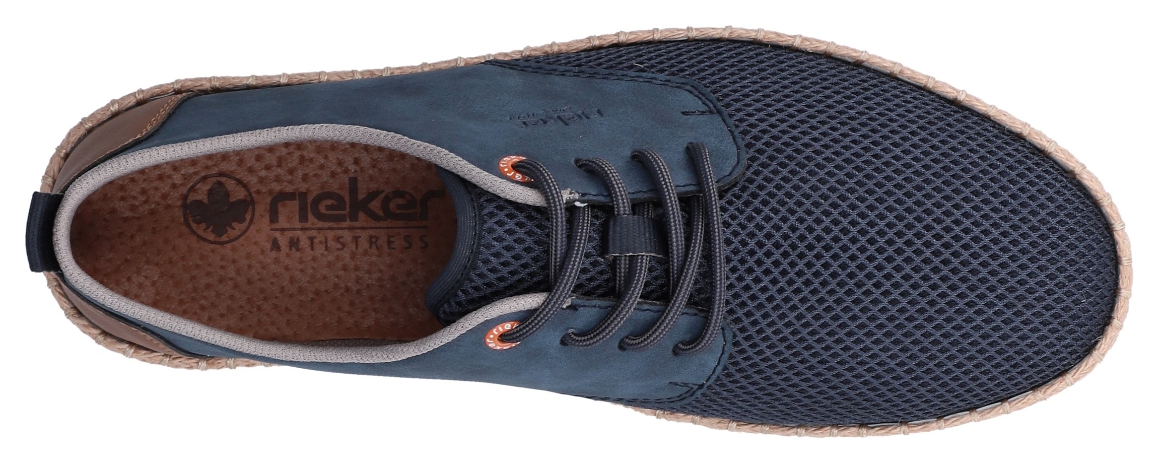 Rieker Schnürschuh  Halbschuh, Sneaker, Schnürer mit Bastumrahmung an der Laufsohle