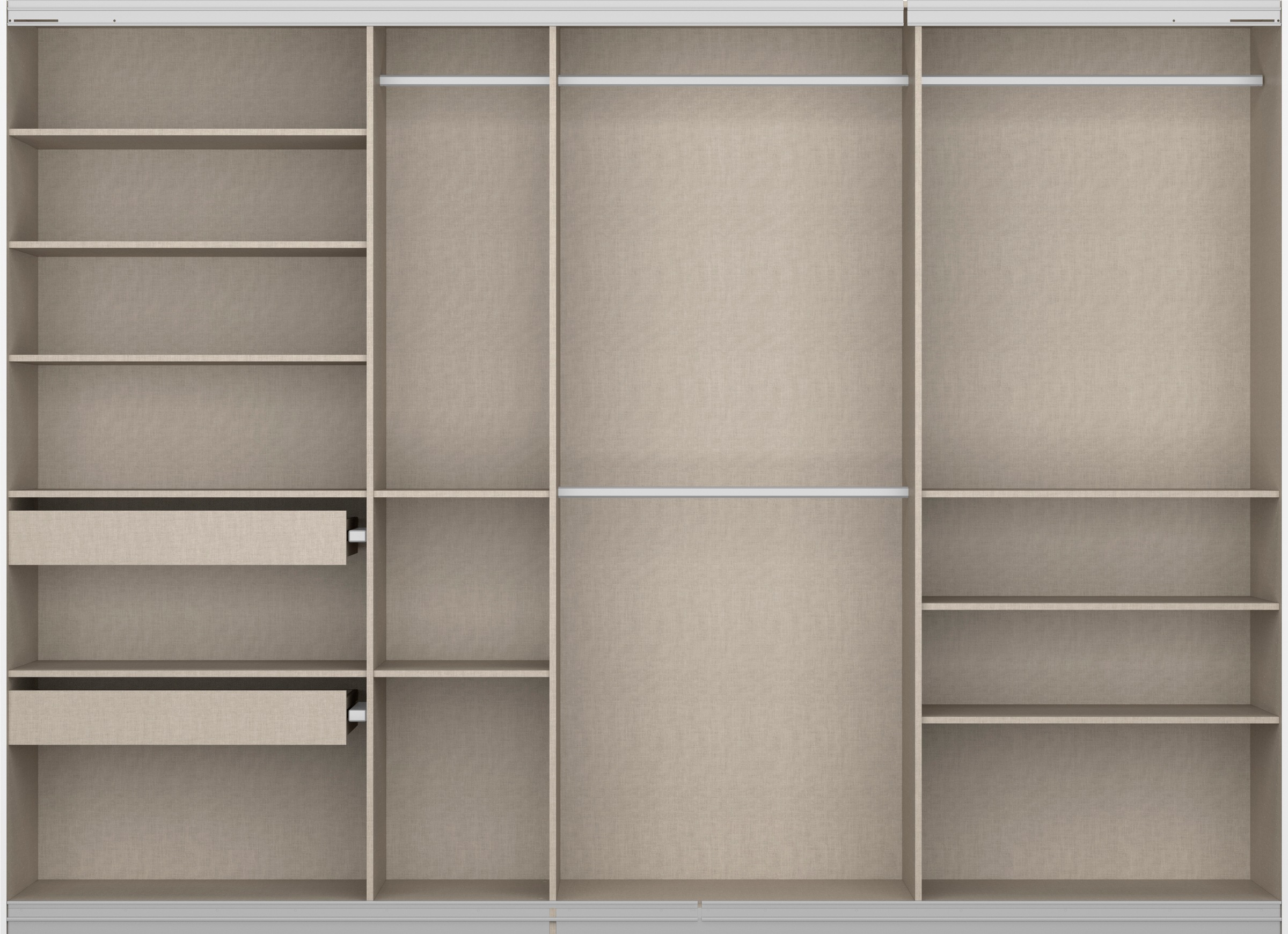 rauch Schwebetürenschrank »Kleiderschrank Schrank Garderobe KOLUNA mit Dekor-Front«, inkl. 2 Innenschubladen sowie extra Einlegeböden MADE IN GERMANY