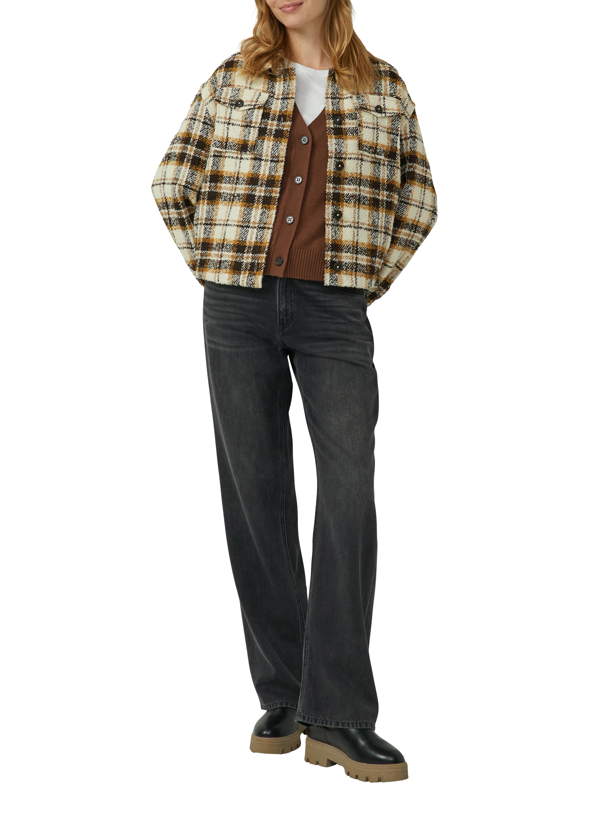 s.Oliver Strickjacke mit V-Ausschnitt und Knopfleiste