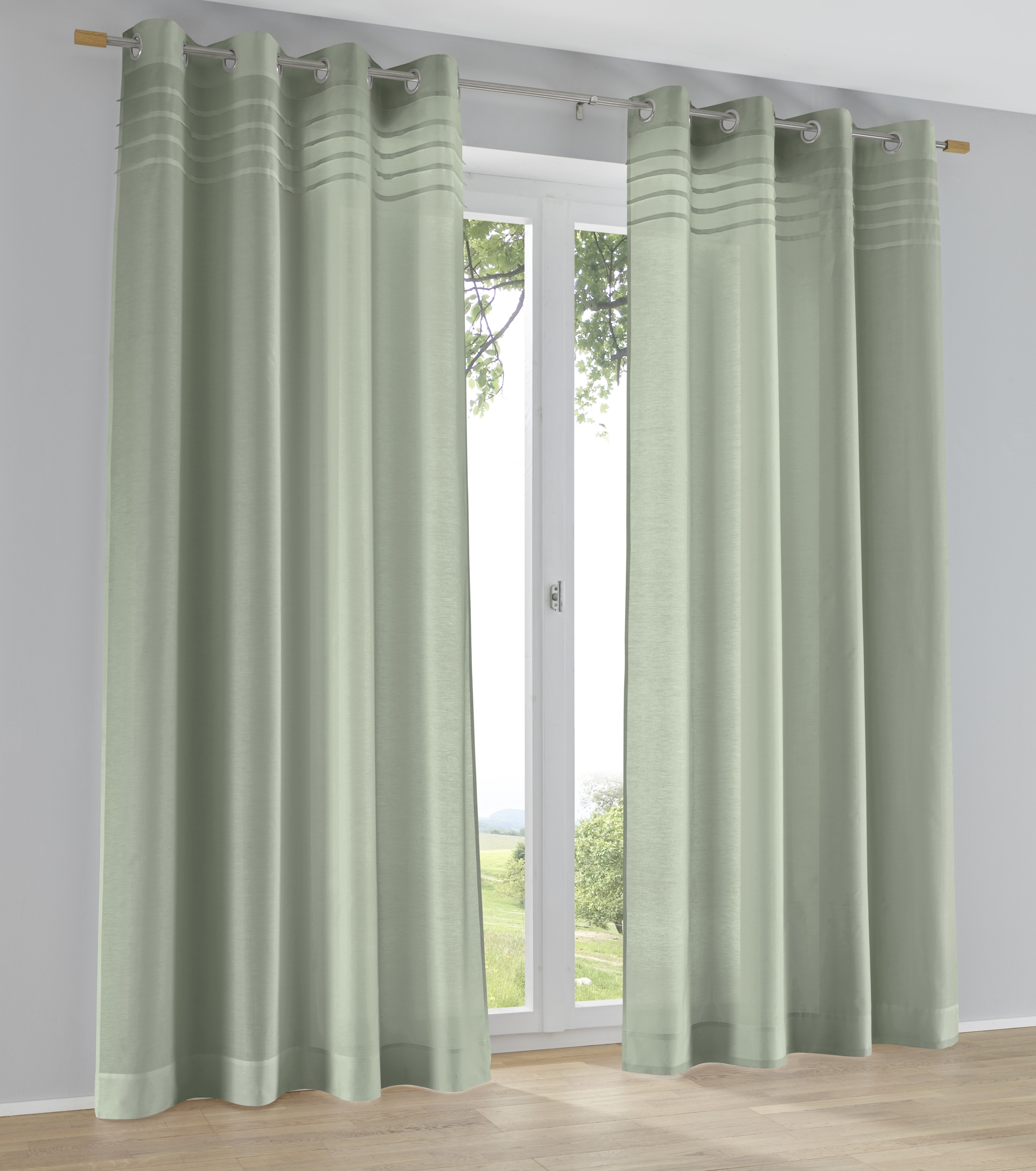 Kutti Vorhang »Kessy« Ösen 1 Stk. tlg. Eleganter Uni-Vorhang mit dekorativer Biesenblende