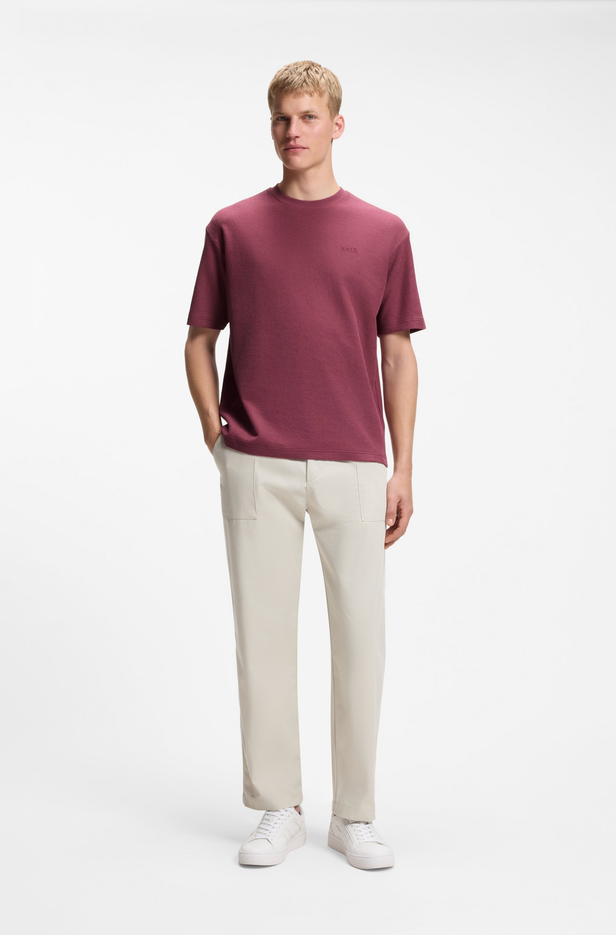 BOSS ORANGE T-Shirt Rundhalsausschnitt, Relaxed Fit, tonales Logo