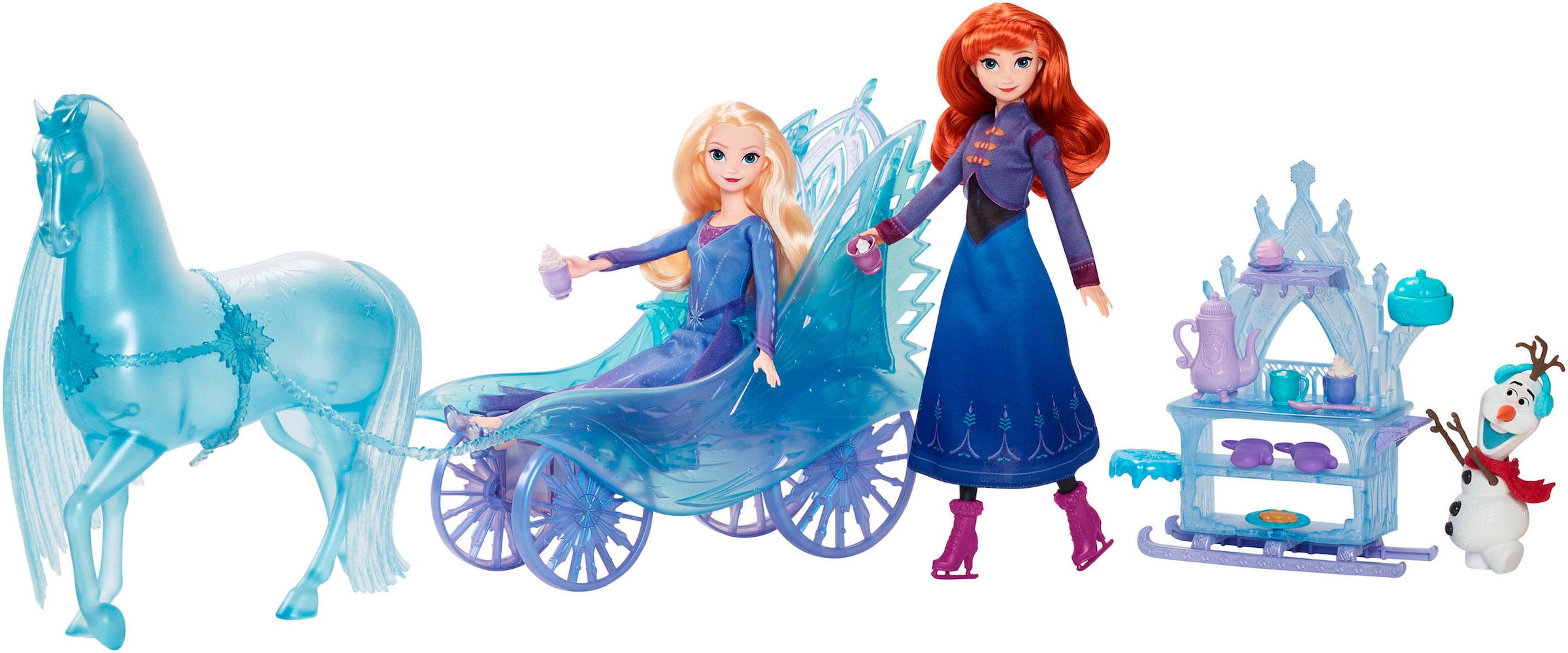 Mattel® Anziehpuppe »Disney Die Eiskönigin Elsa mit Kleid und Nokk mit Abenteuer-Kutsche«