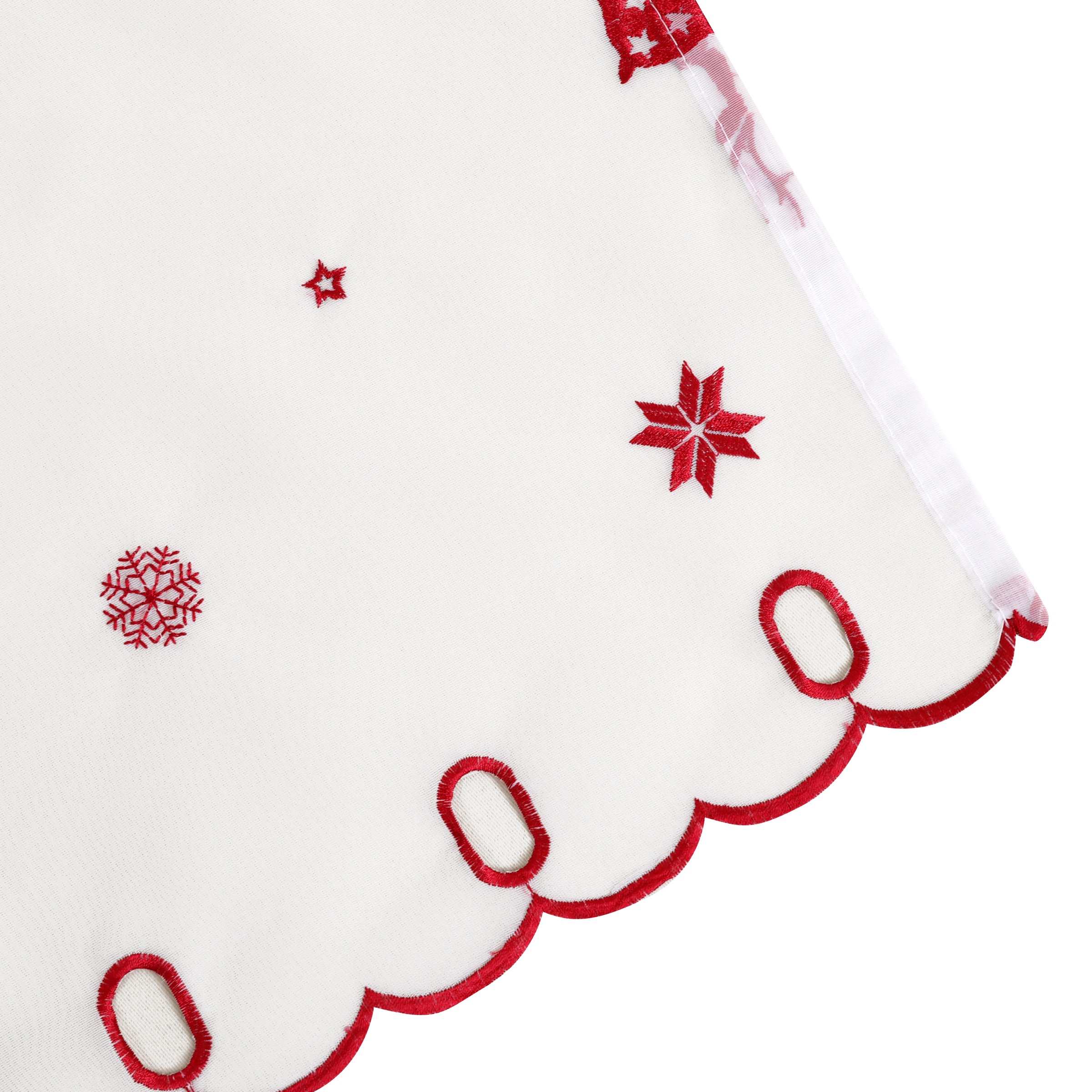 my home Scheibengardine »Elch«, (1 St.), Mit Rentieren, Sternen und Schneeflocken bestickt