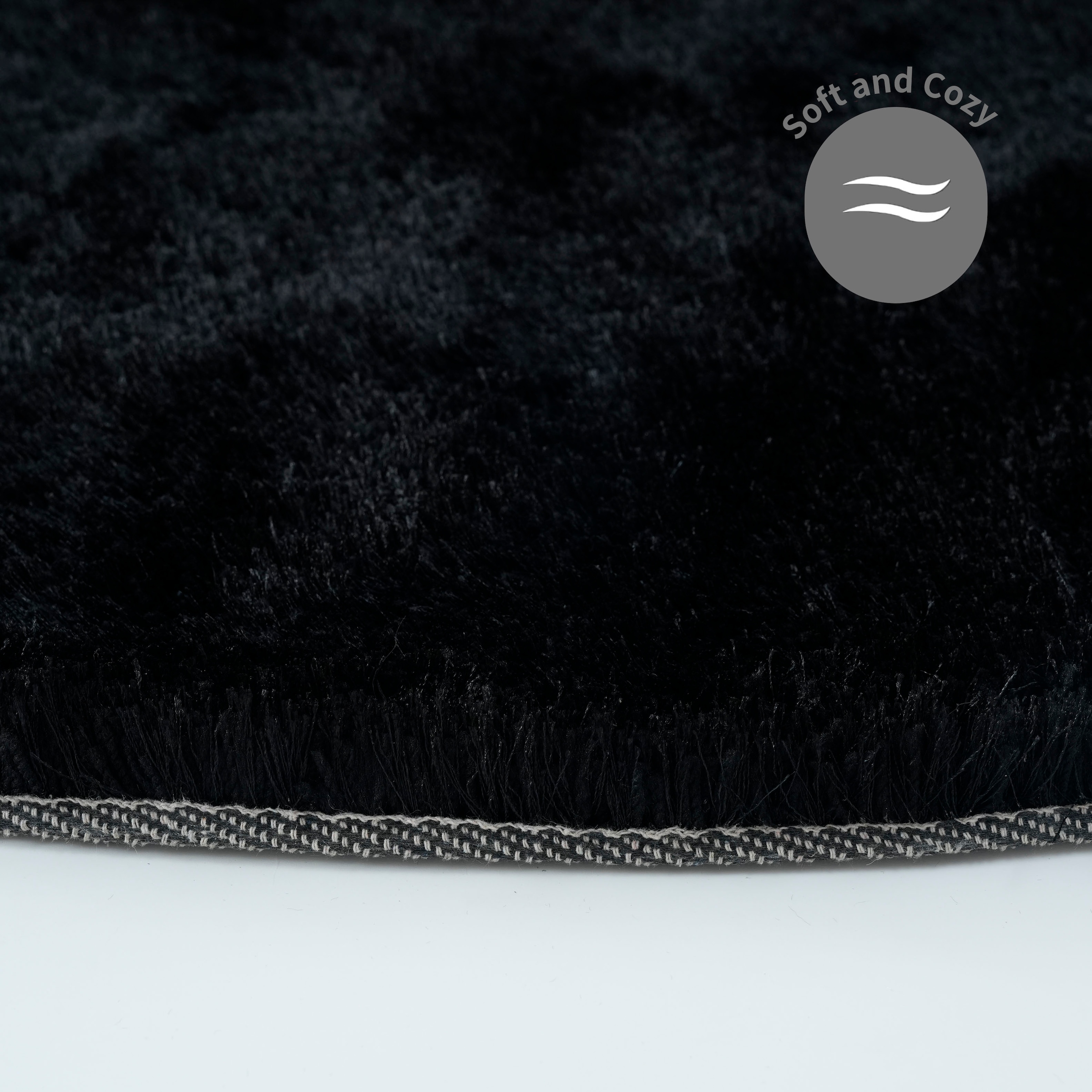 Bruno Banani Hochflor-Teppich »Dana Bean shape, besondere Form, weich, Mikrofaser Teppiche«, U-förmig, 30 mm Höhe, organische Form, uni, Wohnzimmer, Schlafzimmer, Esszimmer
