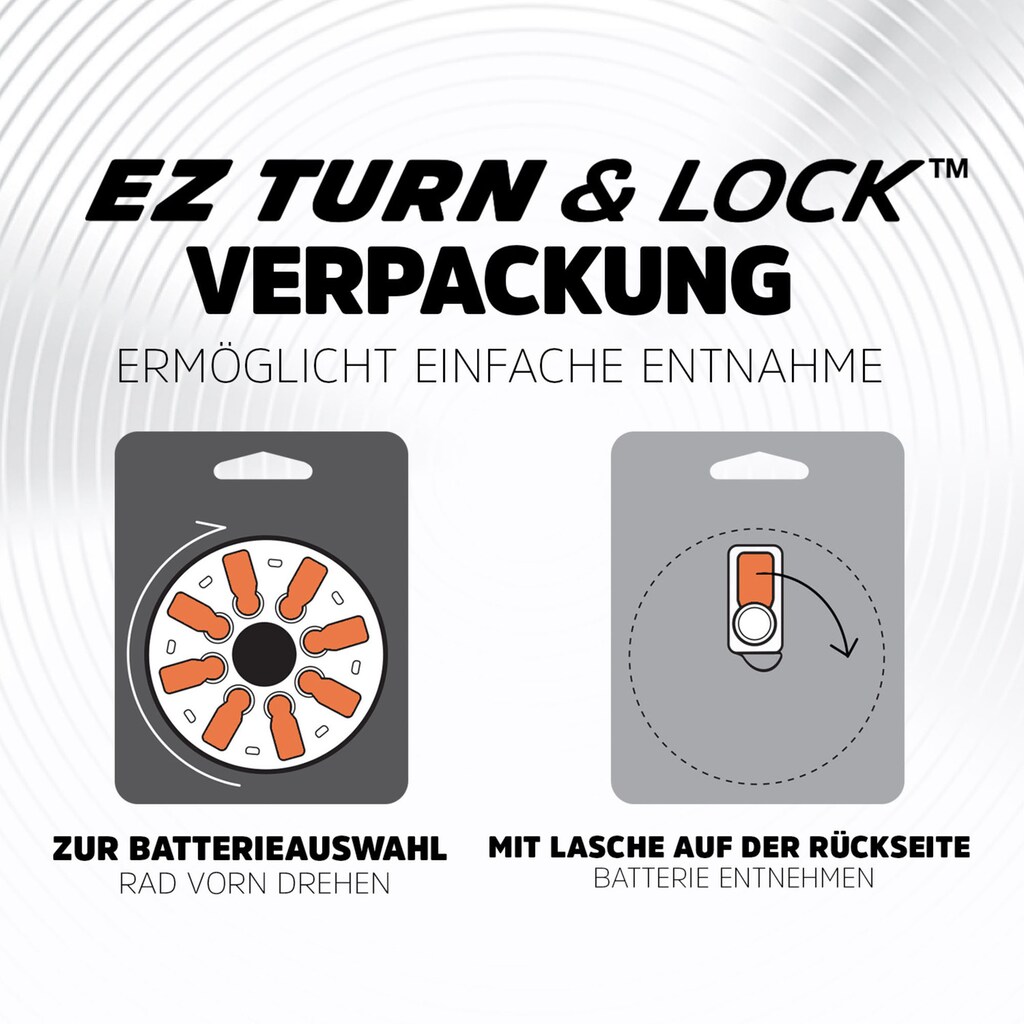 Energizer Batterie »8er Pack Zinc-Air ENR EZ Turn & Lock (13)«, (8 St.)