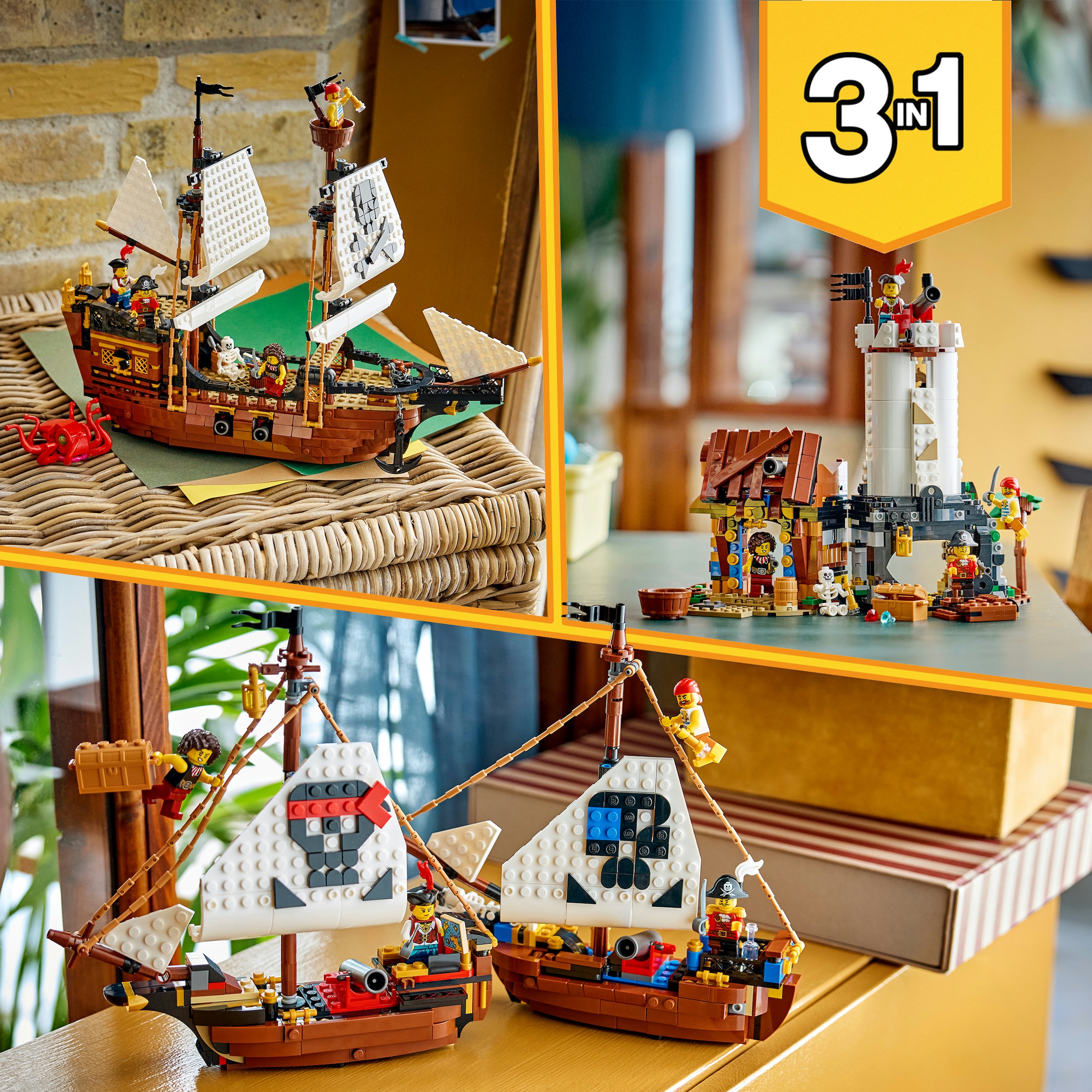 LEGO® Konstruktionsspielsteine »Legendäres Piratenschiff (31387), LEGO Creator« Made in Europe