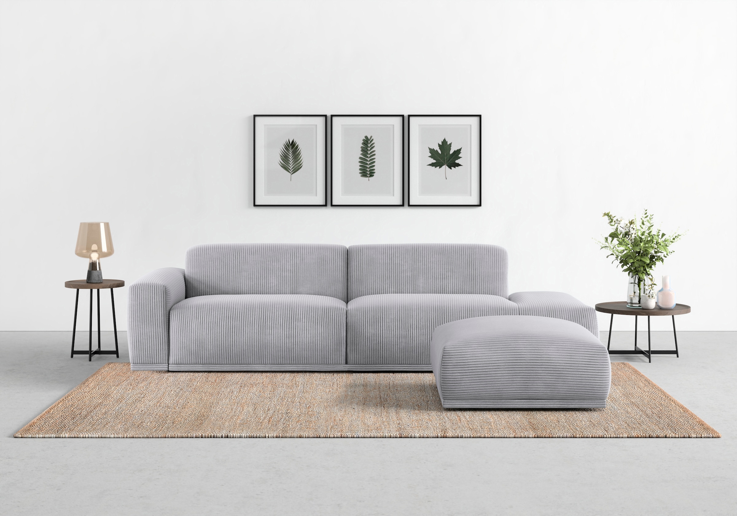 TRENDMANUFAKTUR Big-Sofa »Braga, mit hochwertigem Kaltschaum, Megasofa, in Cord erhältlich«, modernes Big-Sofa, Couch mit hohem Sitzkomfort, 277/72/107 cm (B/H/T)