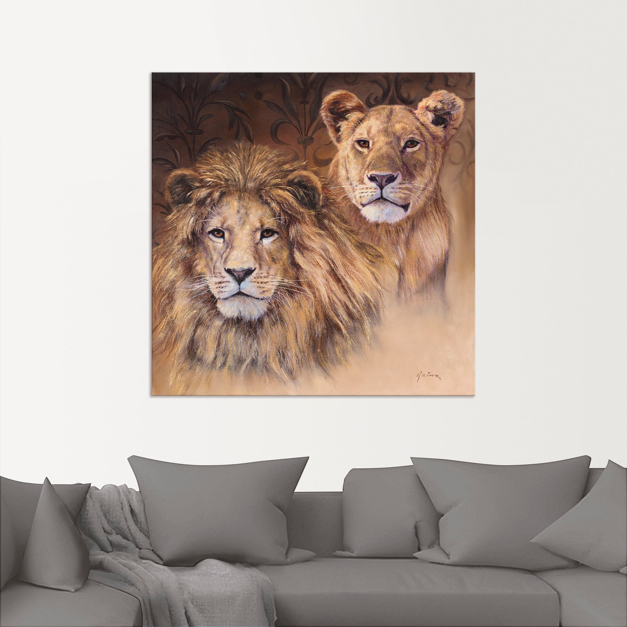 Artland Wandbild »Löwen«, Wildtiere, (1 St.), als Alubild, Outdoorbild, Leinwandbild, Poster, Wandaufkleber