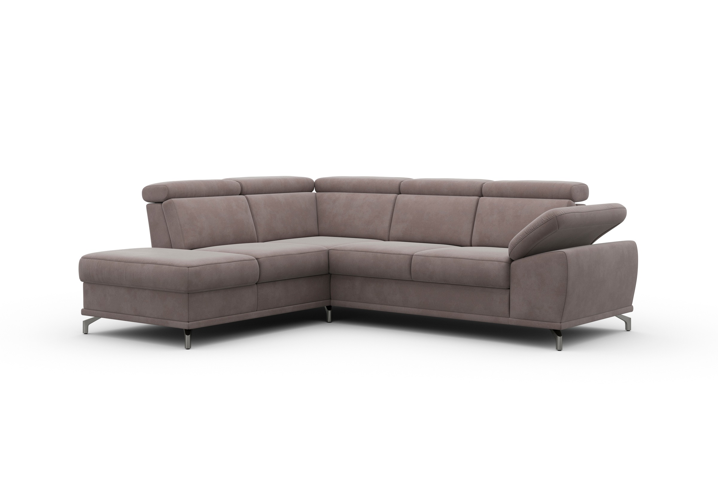 sit&more Ecksofa »Cabrio L-Form, mit Sitztiefenverstellung, Arm- und Kopfteilverstellung«, 3 Nierenkissen, Federkern, optional Bettfunktion und Stauraum