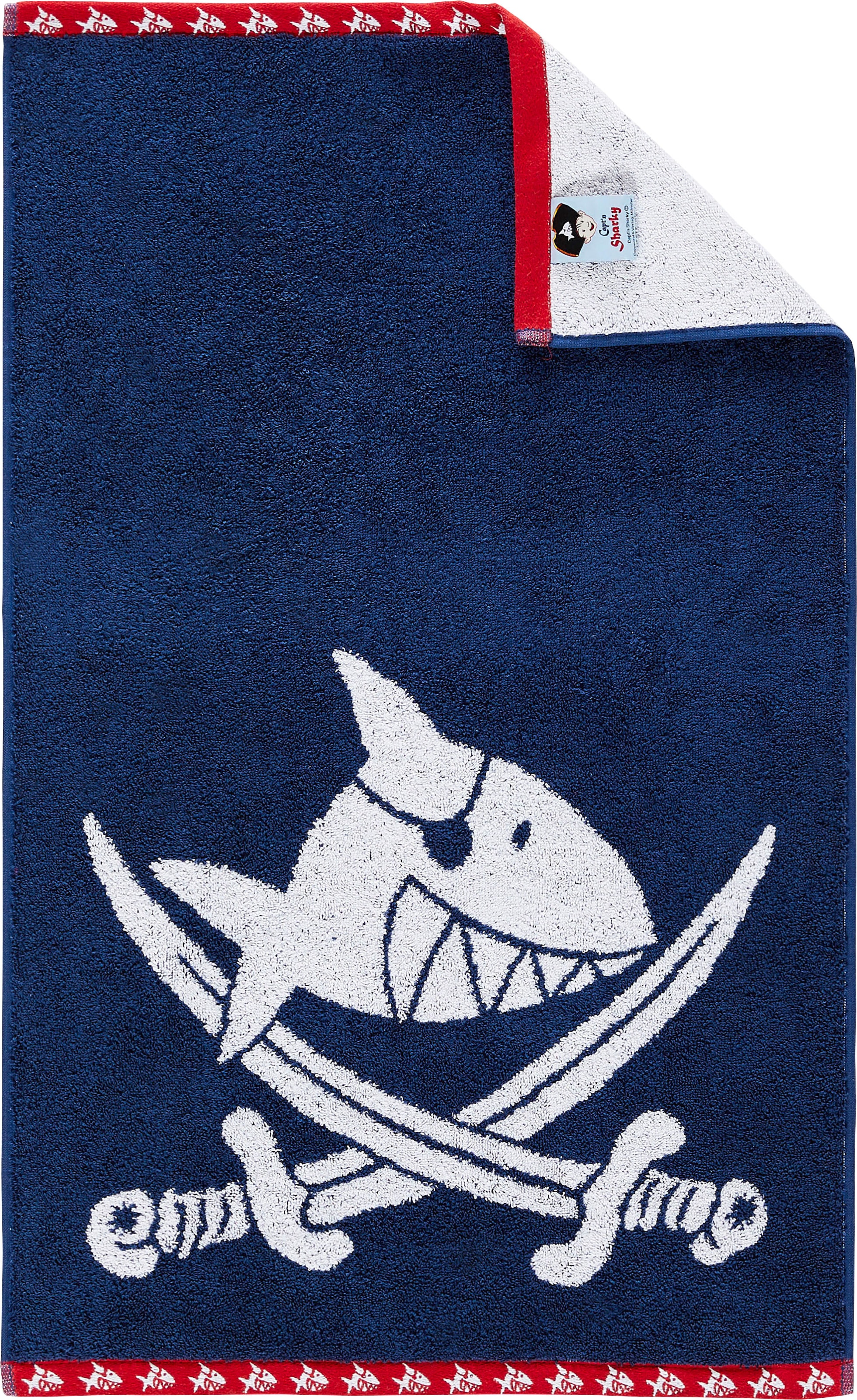 Duschtuch »Capt'n Sharky«, (1 St., Badetuch 70 x 130 cm), 100 % Baumwolle