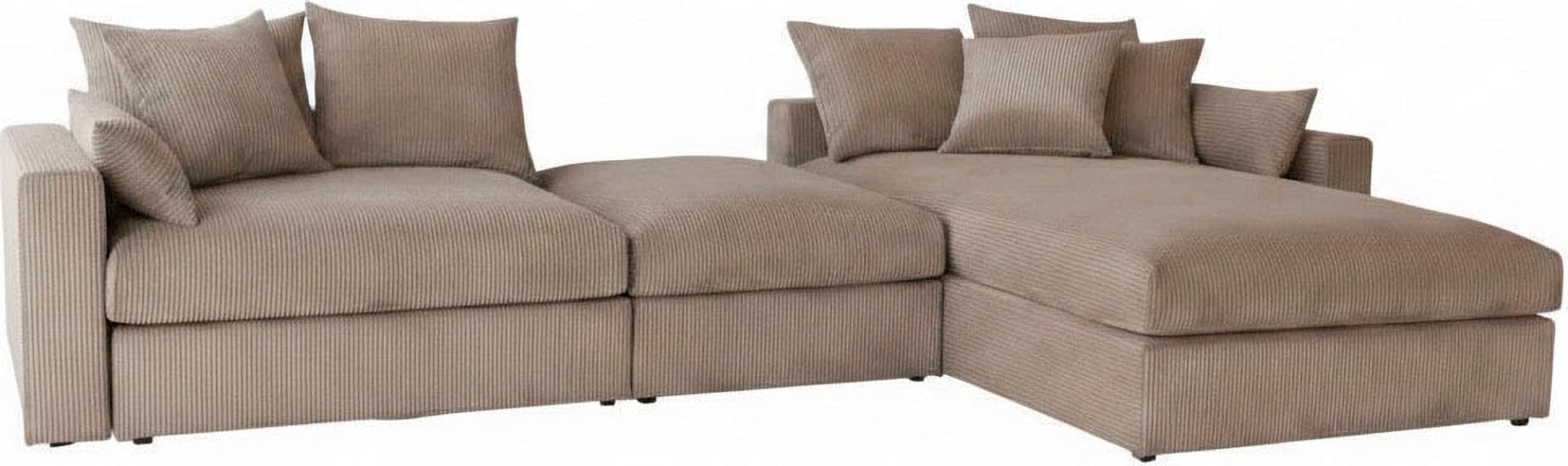OTTO home Ecksofa »Cosy Lounge U-Form, Breite 351 cm« Mega-Sofa mit Cordstoff bezogen, mit Federkern & 5 Zierkissen