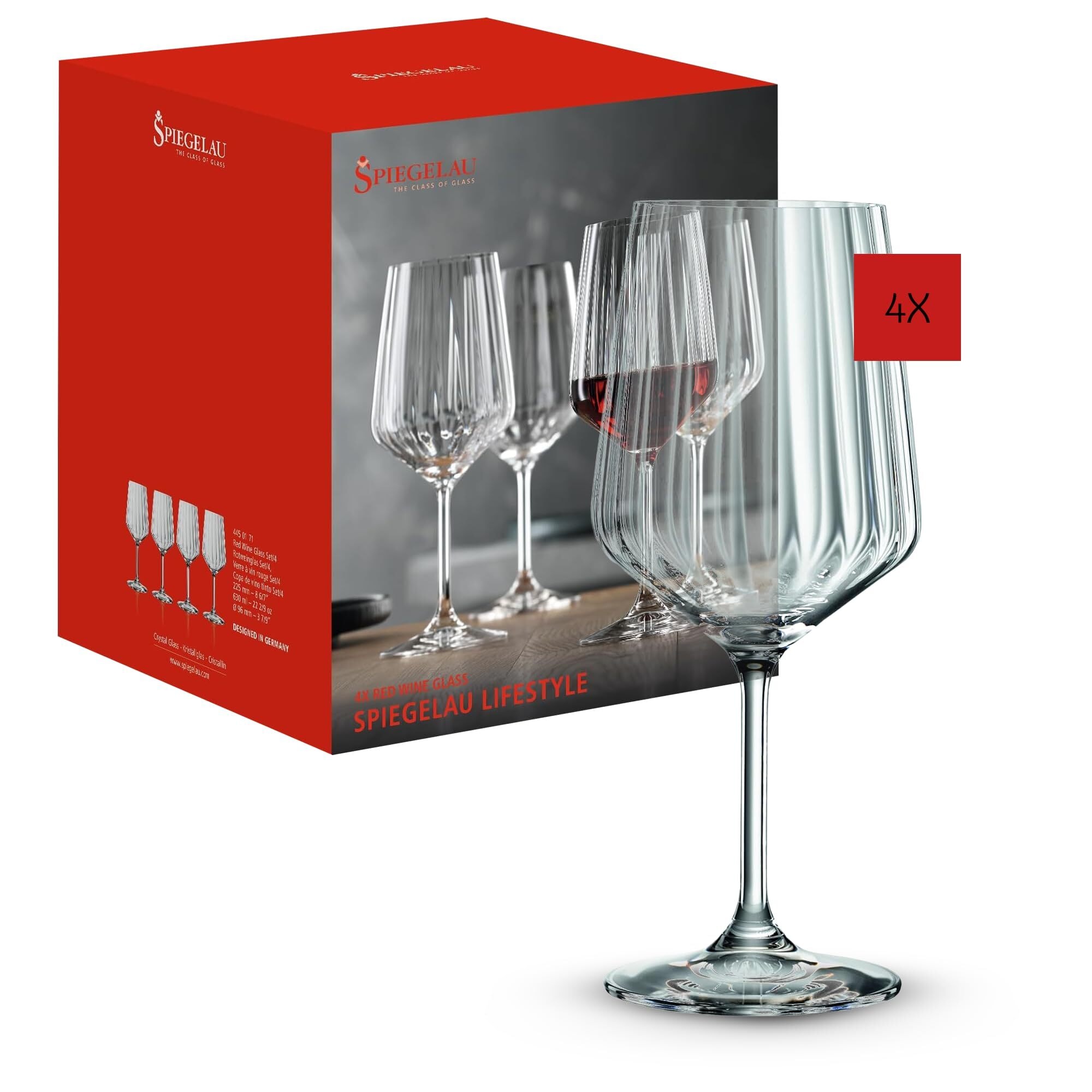 Spiegelau Lifestyle Set Of 4 Red Wine Glasses