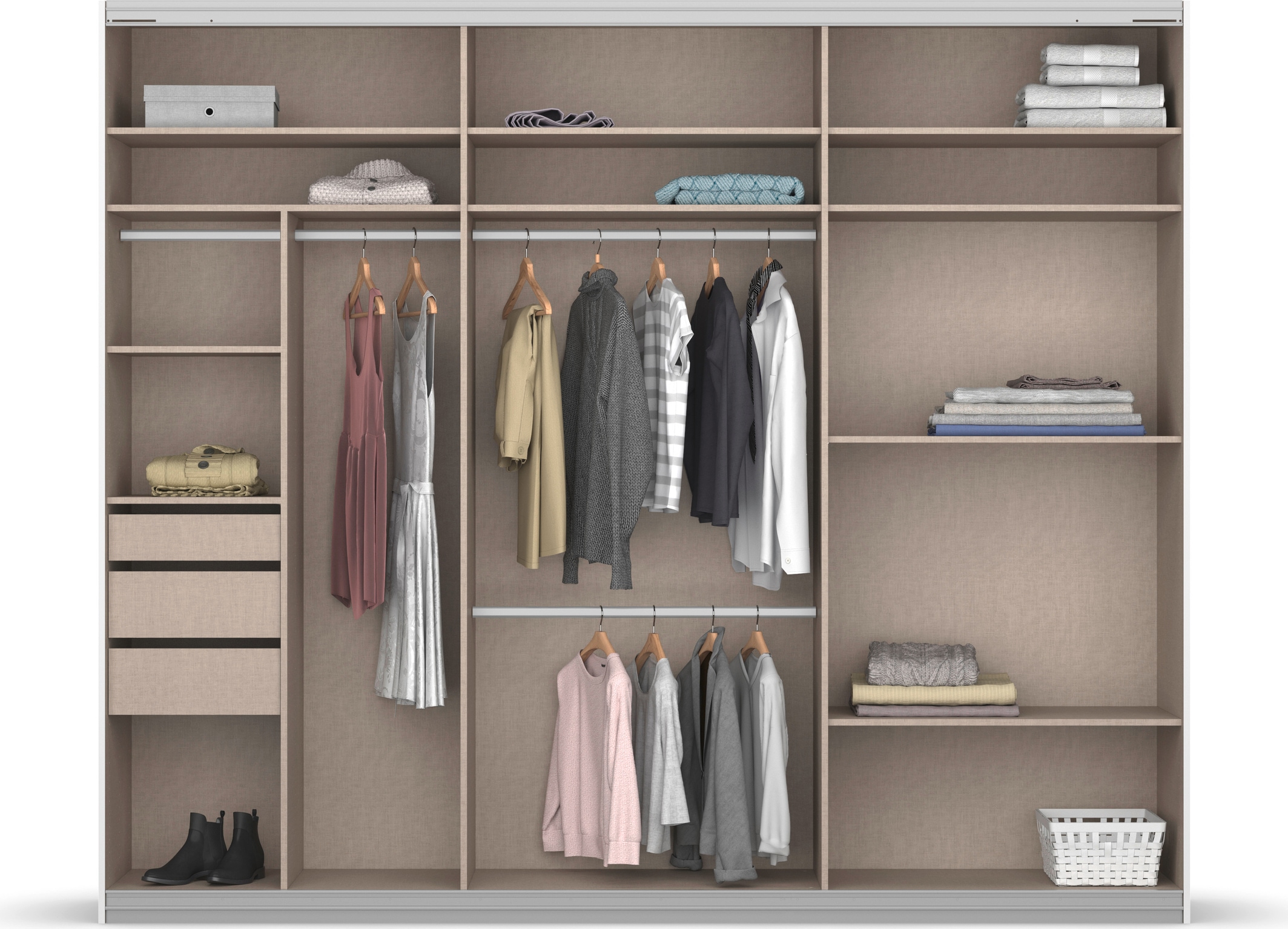 rauch Schwebetürenschrank »Oteli«, mit Mittelspiegel und Passepartout optional mit Beleuchtung