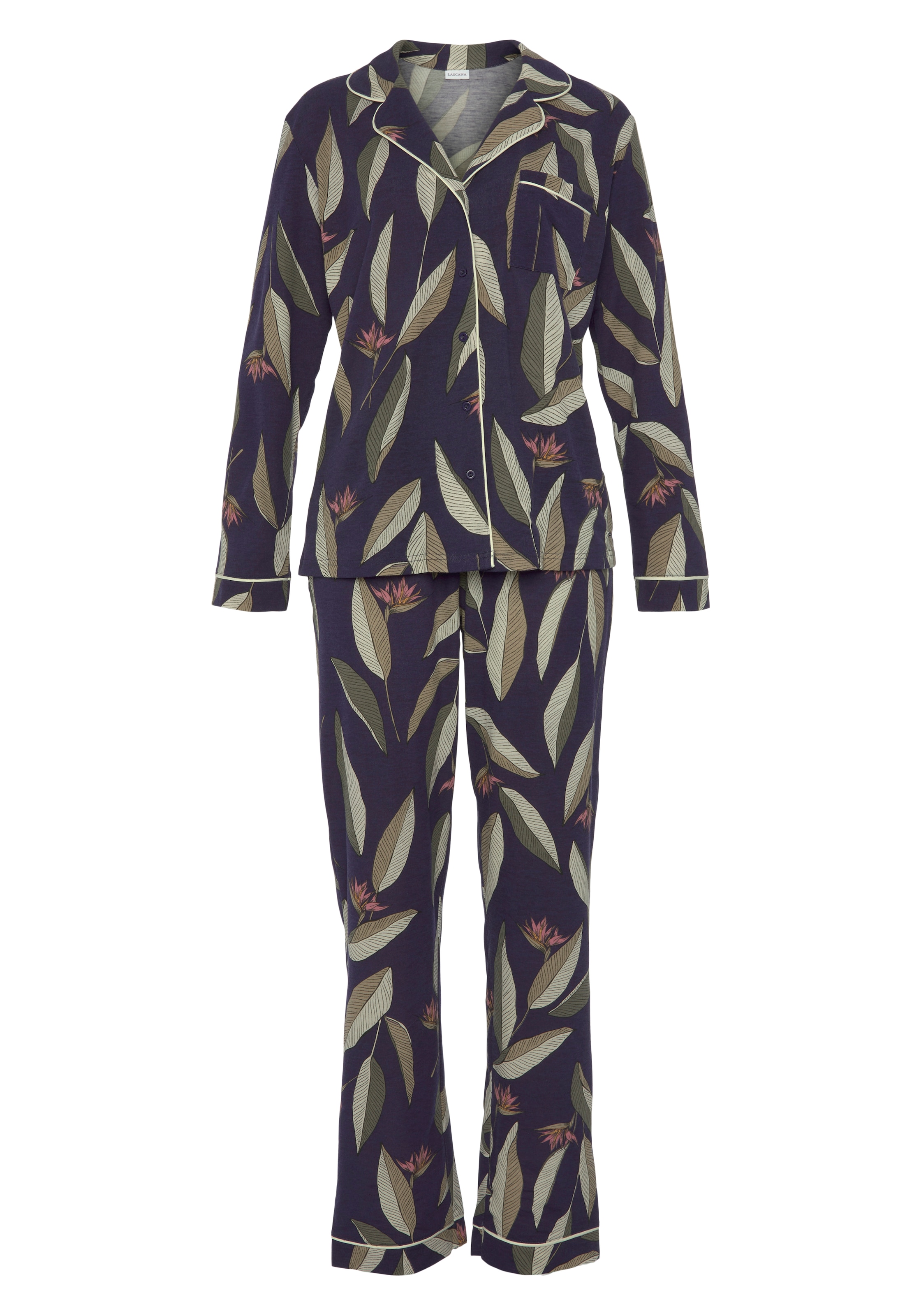 LASCANA Pyjama, (2 tlg.), im klassischen Schnitt