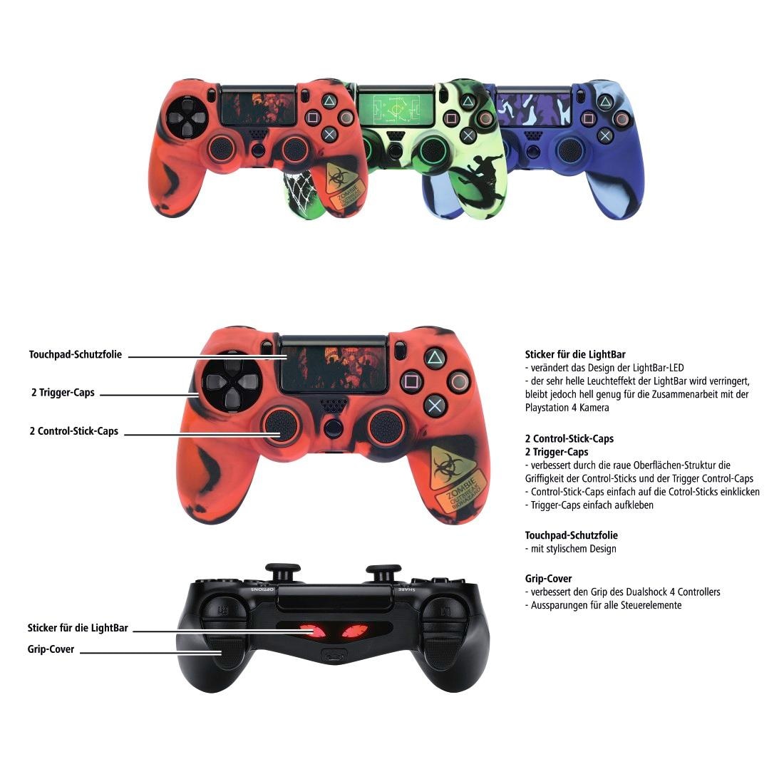 Hama Controller | ➥ den 4 PlayStation UNIVERSAL »7in1-Zubehör-Set 4 für XXL Pro« 3 Slim Zubehör Undead Dualshock PS4 Garantie Jahre