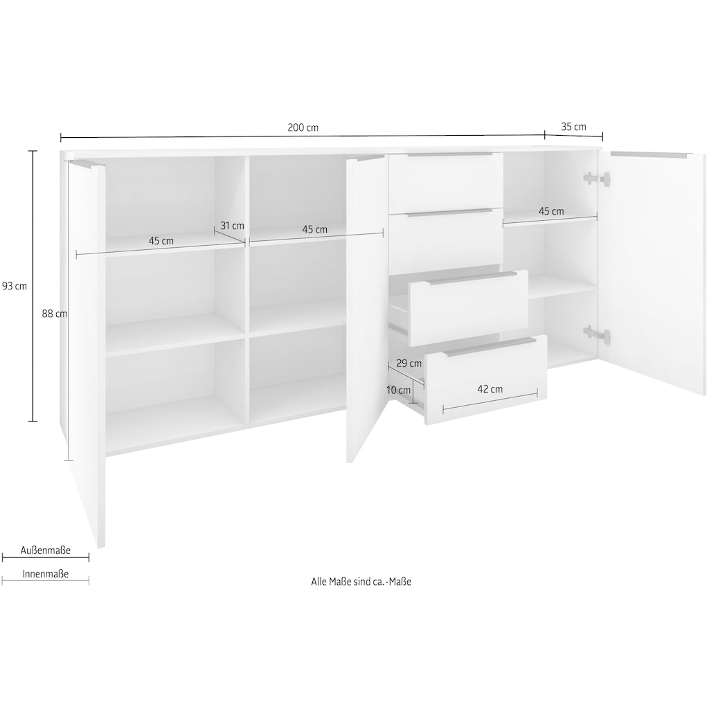 borchardt Möbel Highboard »Tom«, Breite 200 cm