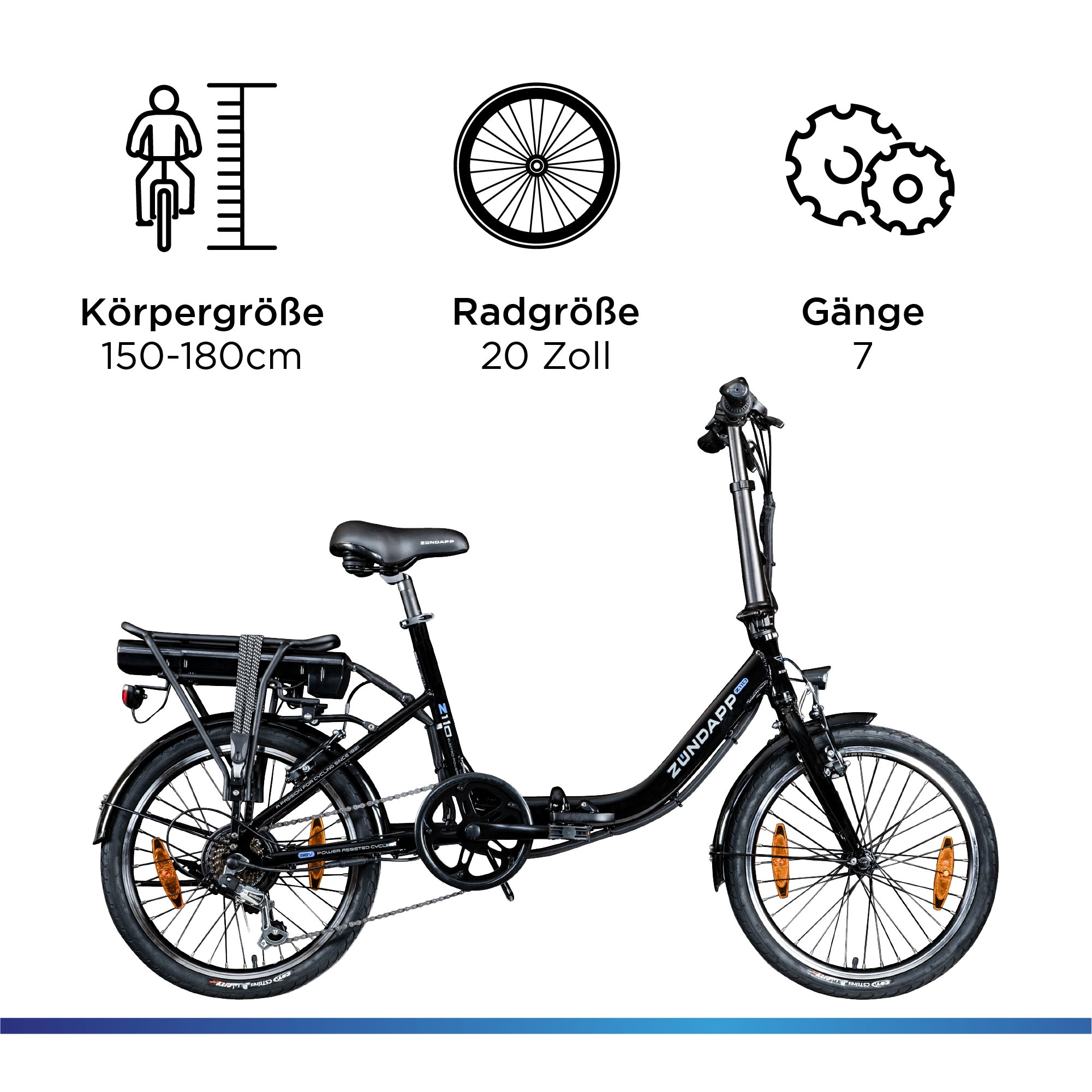 Zündapp E-Bike »Z110«, 7 Gang, Shimano, RD-TY21 Tourney, Heckmotor 250 W, Pedelec, Elektrofahrrad für Damen u. Herren