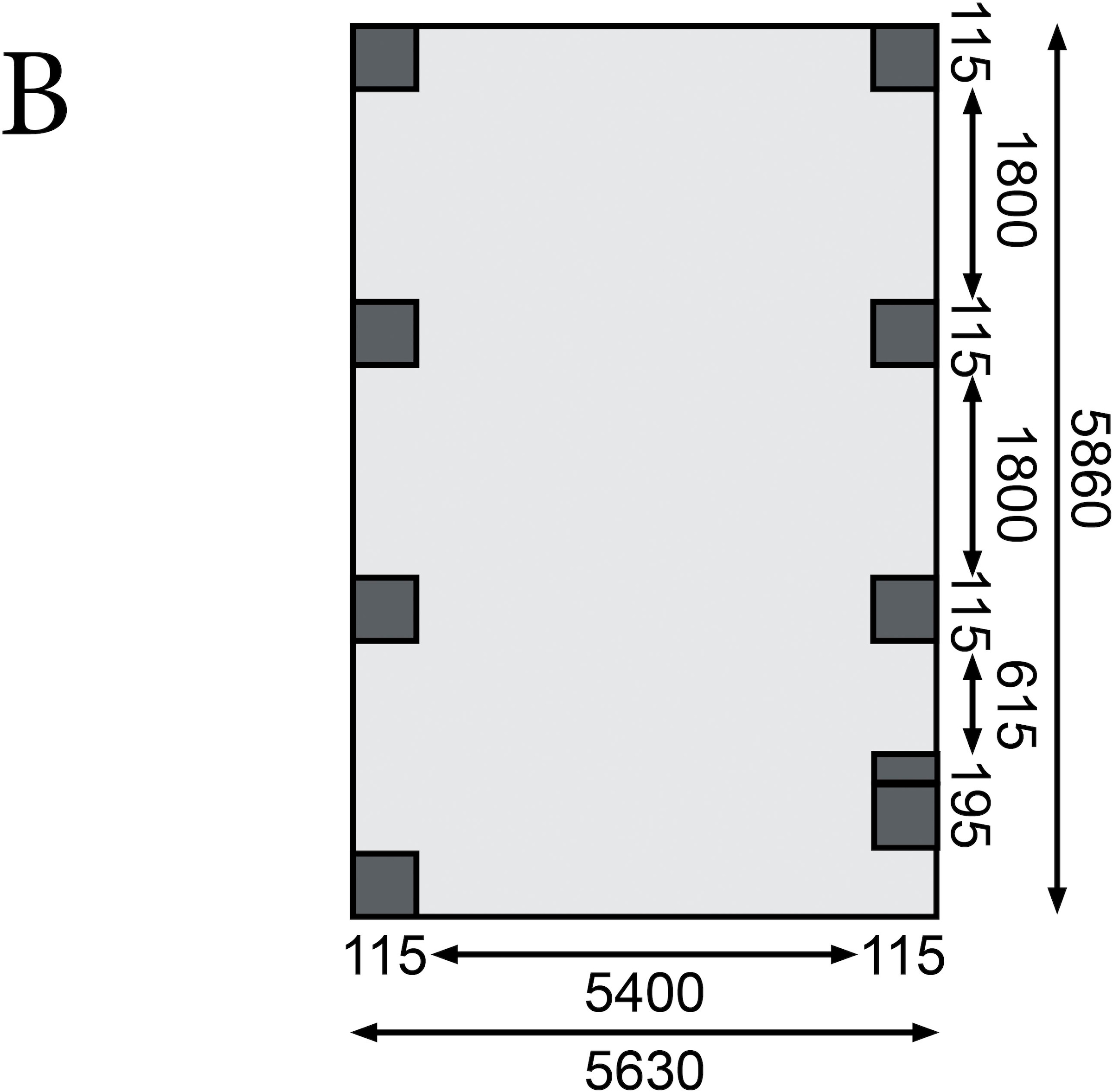 Karibu Einzelcarport »»Classic 2 SET« Stahl-Dach Variante A, kesseldruckimprägniert« Massivholz 250 cm KDI aus Masivholz