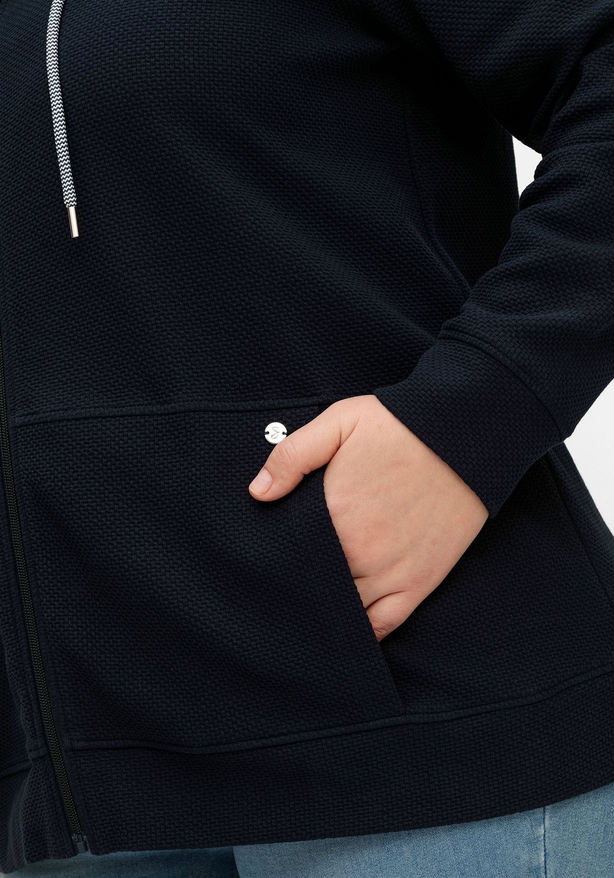 Sheego Sweatjacke »Sweatjacke mit Kapuze, aus Waffelpiqué«