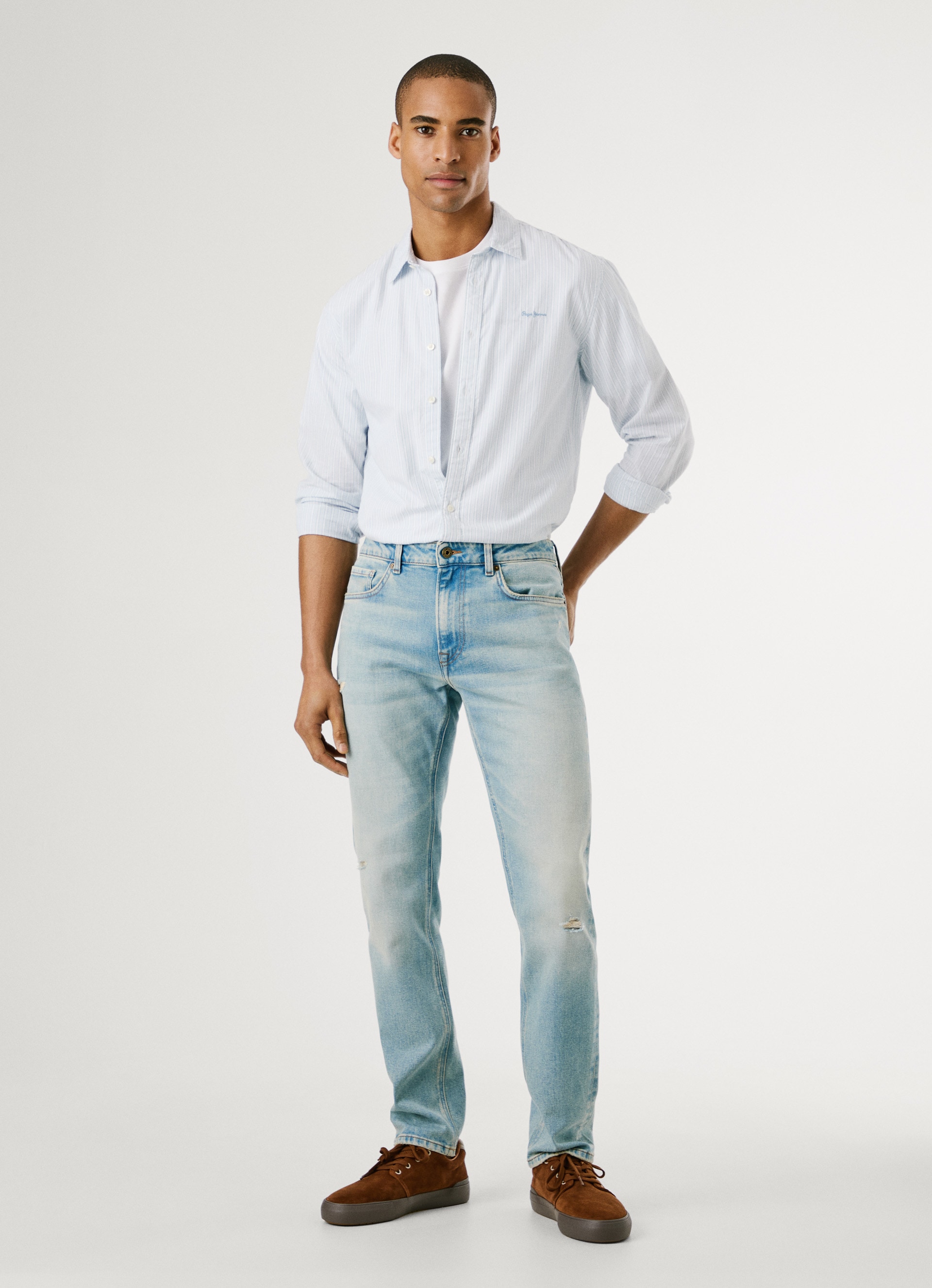 Pepe Jeans Tapered-fit-Jeans »TAPERED JEANS STANLEY«, Ziernähte an den Gesäßtaschen