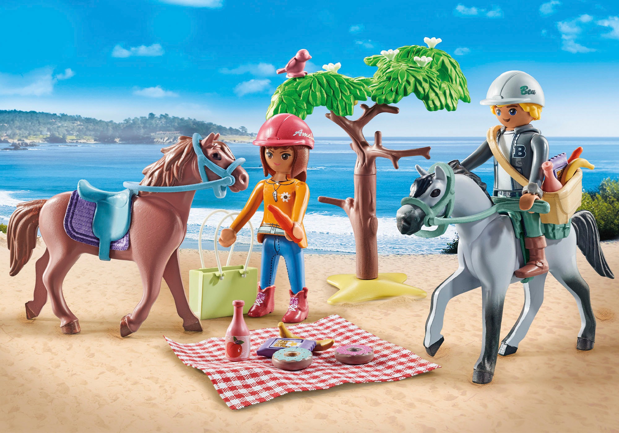 Playmobil® Konstruktions-Spielset »Reitausflug an den Strand (71470), Horses of Waterfall« mit Amelia und Ben; teilweise aus recyceltem Material; Made in Europe