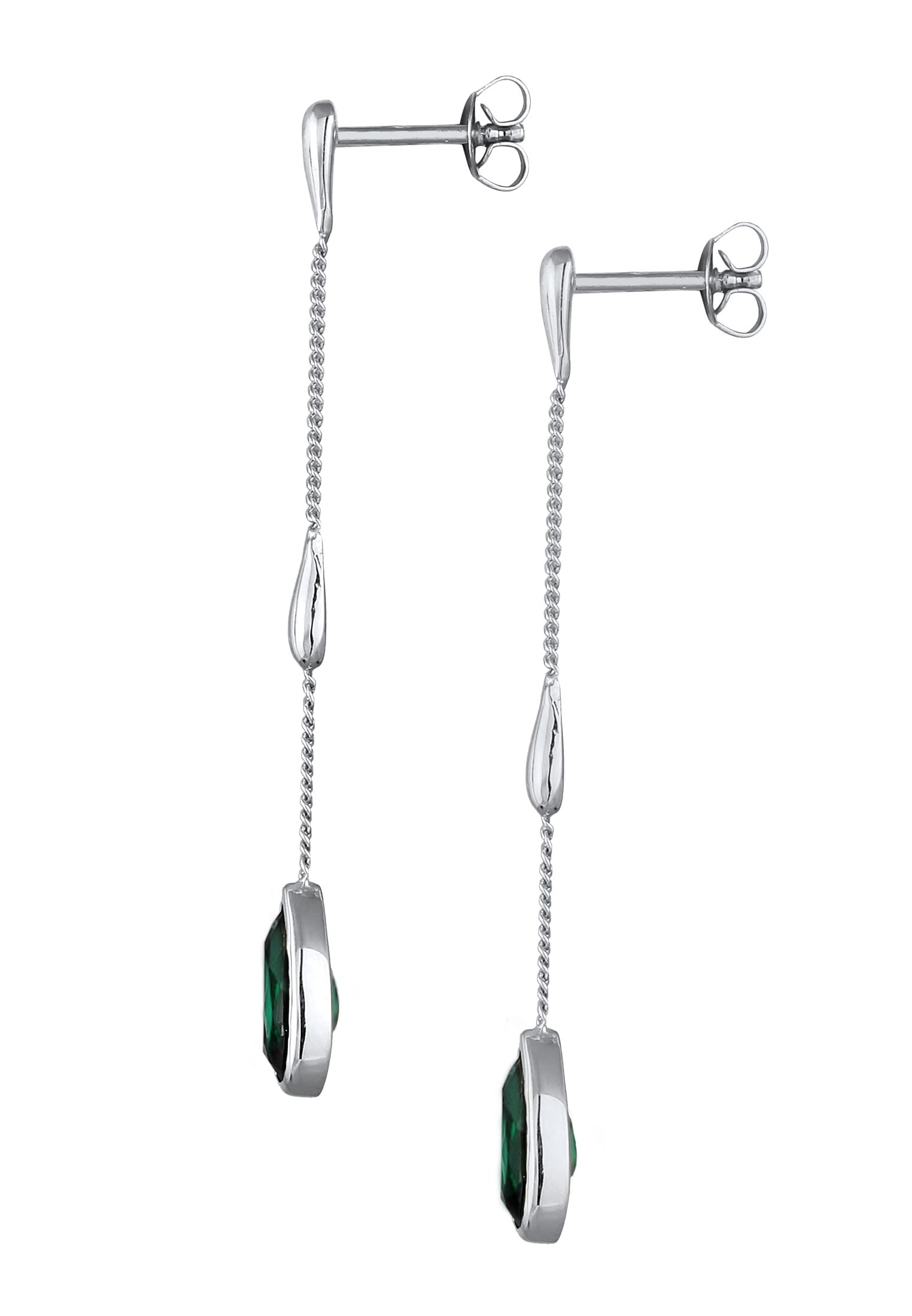 Elli Paar Ohrstecker »Ohrringe Tropfen Quarz Grün 925 Sterling Silber«