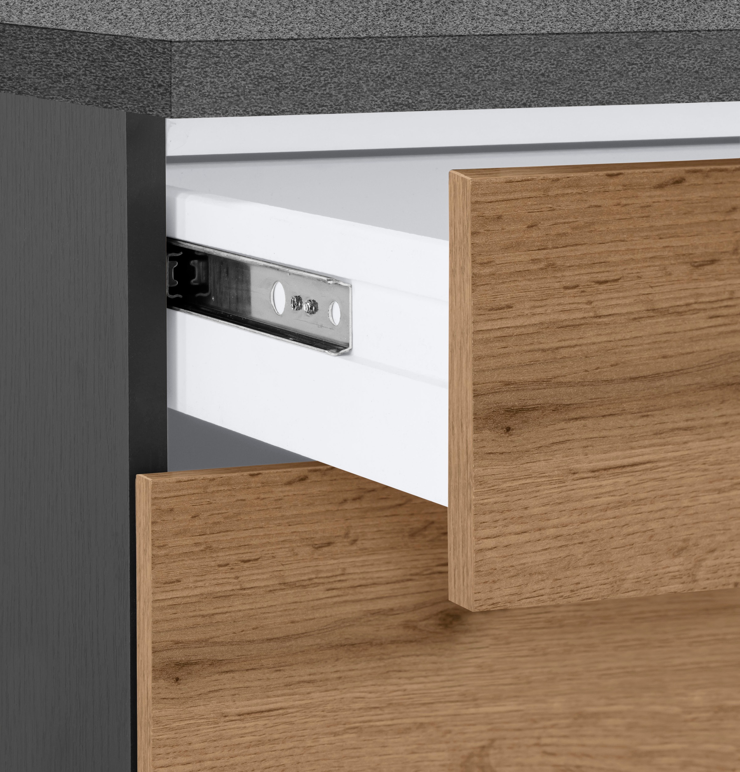 KOCHSTATION Küchenzeile »KS-Colmar« mit E-Geräten, Breite 300 cm