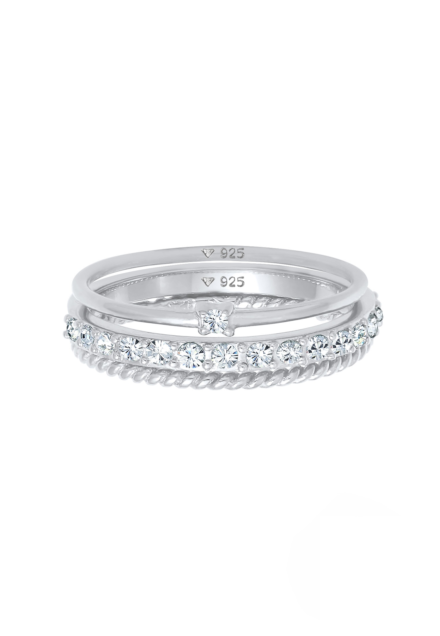 Elli Ring-Set »Ring Ringset (3 tlg) 925 Silber, mit Kristallen von Swarovski®«