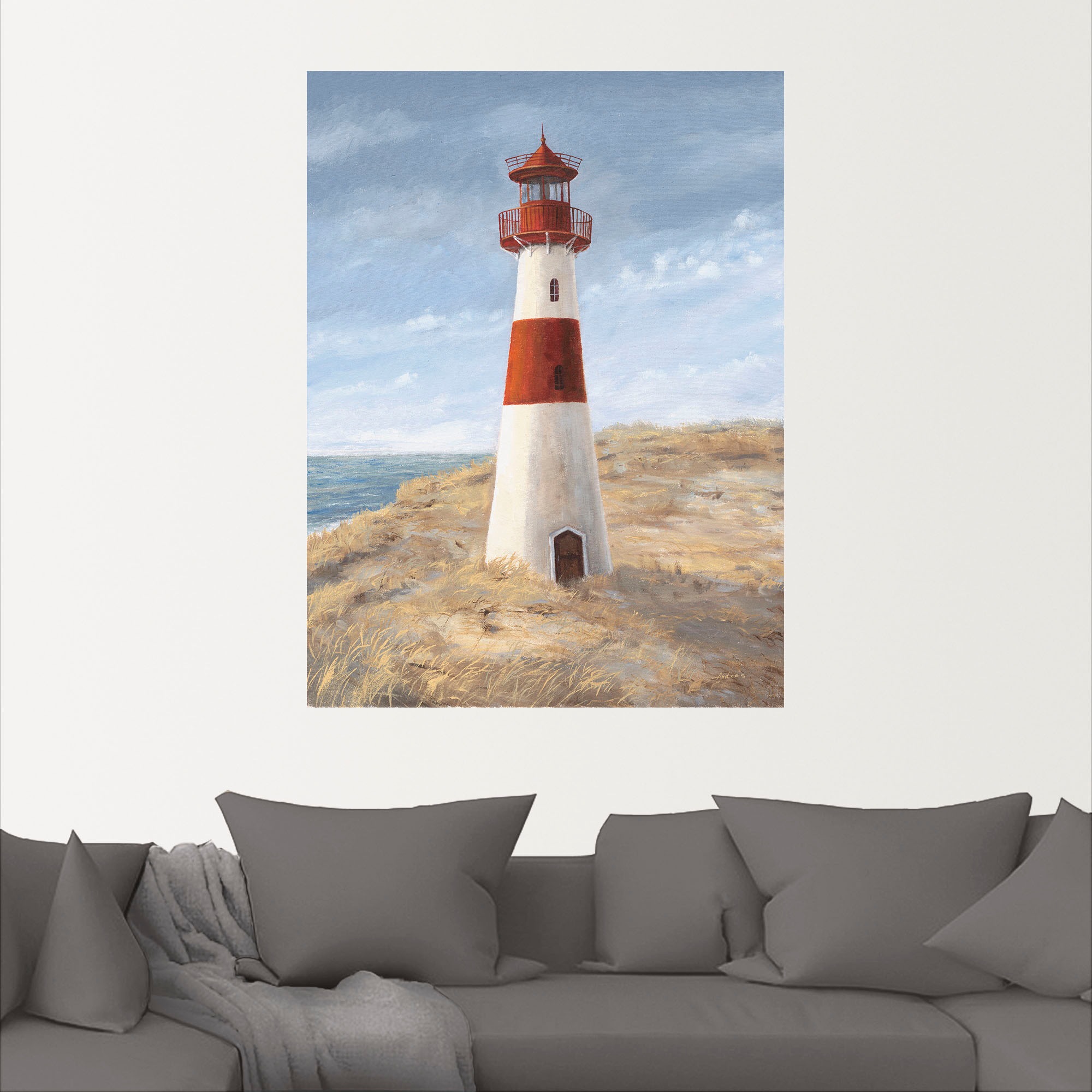Artland Wandbild »Leuchtturm I«, Gebäude, (1 St.), als Alubild, Outdoorbild, Leinwandbild, Wandaufkleber, versch. Größen