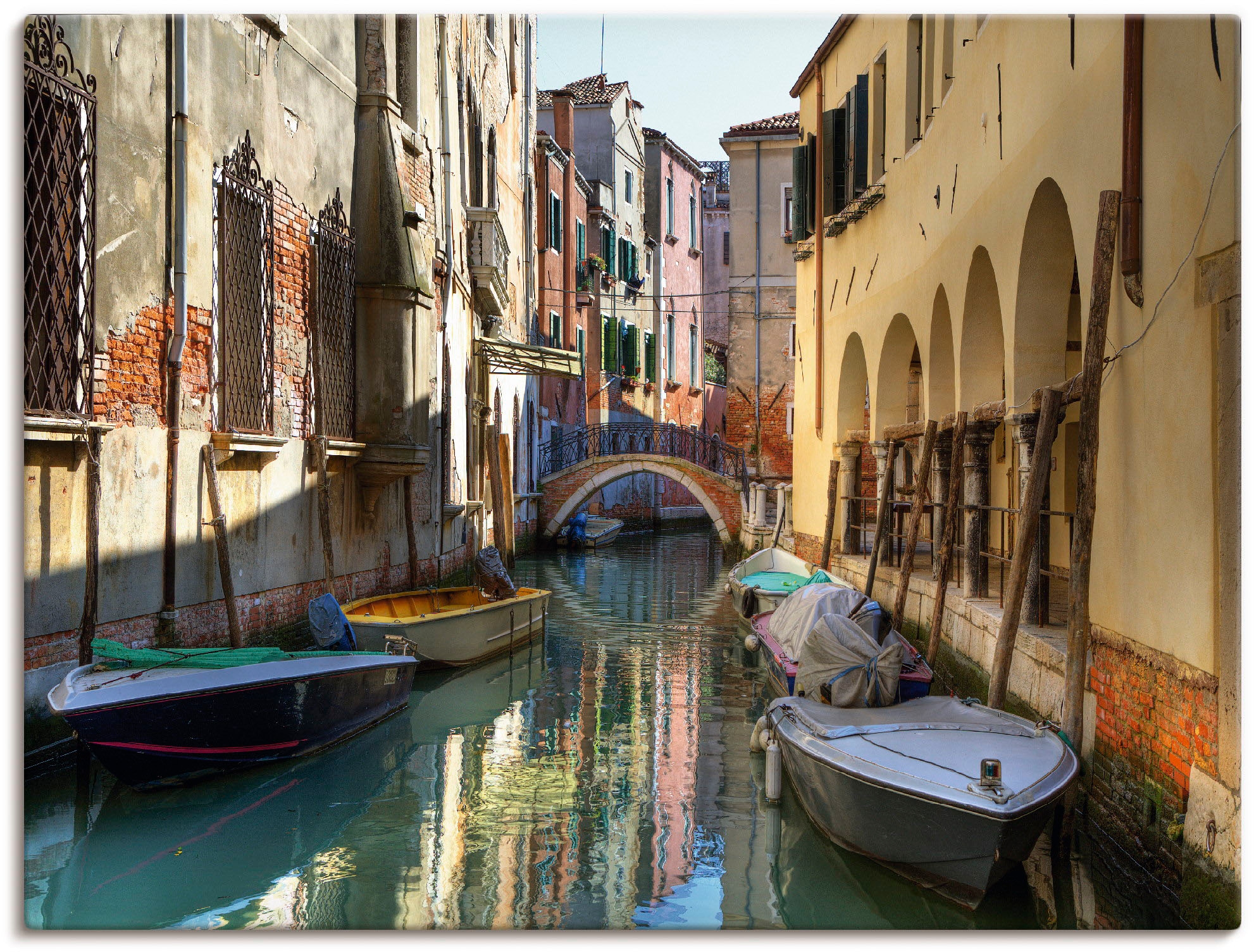 Artland Wandbild »Boote auf Kanal in Venedig«, Italien, (1 St.), als Alubild, Outdoorbild, Leinwandbild, Poster in verschied. Größen