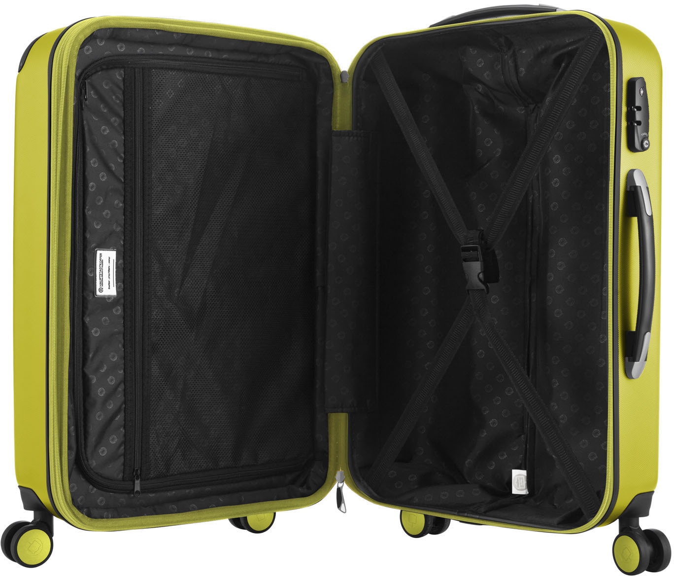 Hauptstadtkoffer Hartschalen-Trolley »Spree, 65 cm, farn«, 4 Rollen, Hartschalen-Koffer Koffer mittel groß Reisegepäck TSA Schloss