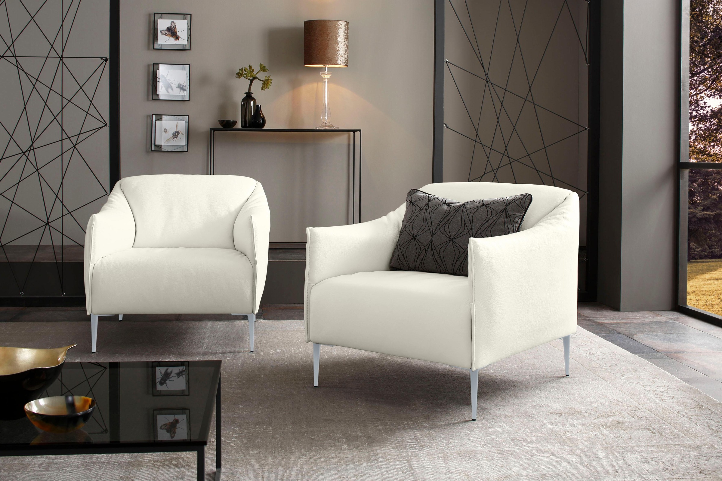 W.SCHILLIG Cocktailsessel »sally«, mit Metallfüßen in Silber matt
