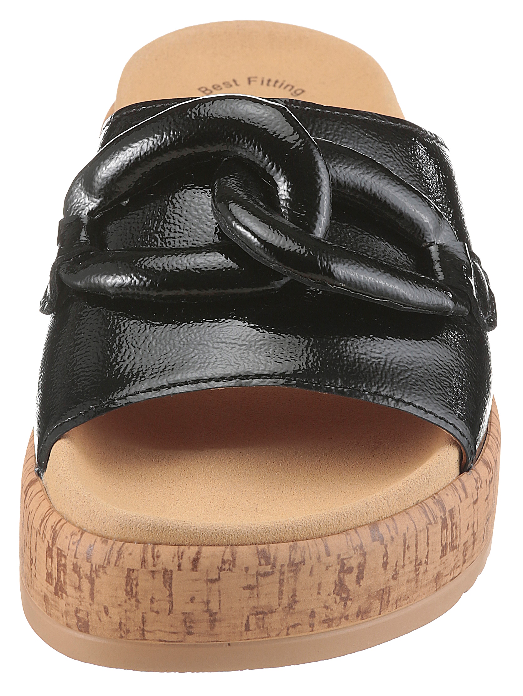 Gabor Pantolette, Plateau, Sommerschuh, Schlupfschuh mit bezogener Zierkette
