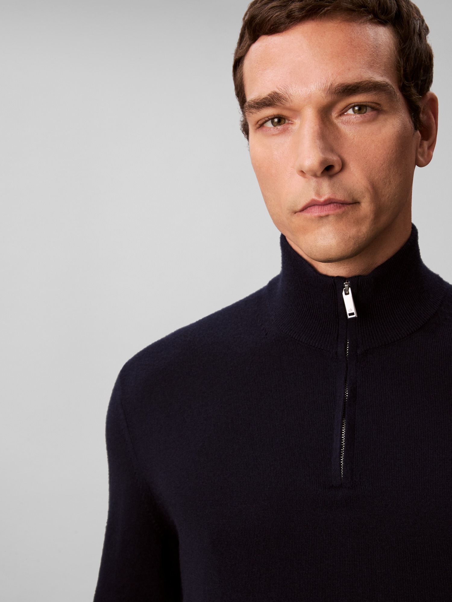 Calvin Klein Stehkragenpullover »LS 100% MERINO QZ 14GG« Mit Rundhalsausschnitt, regular fit