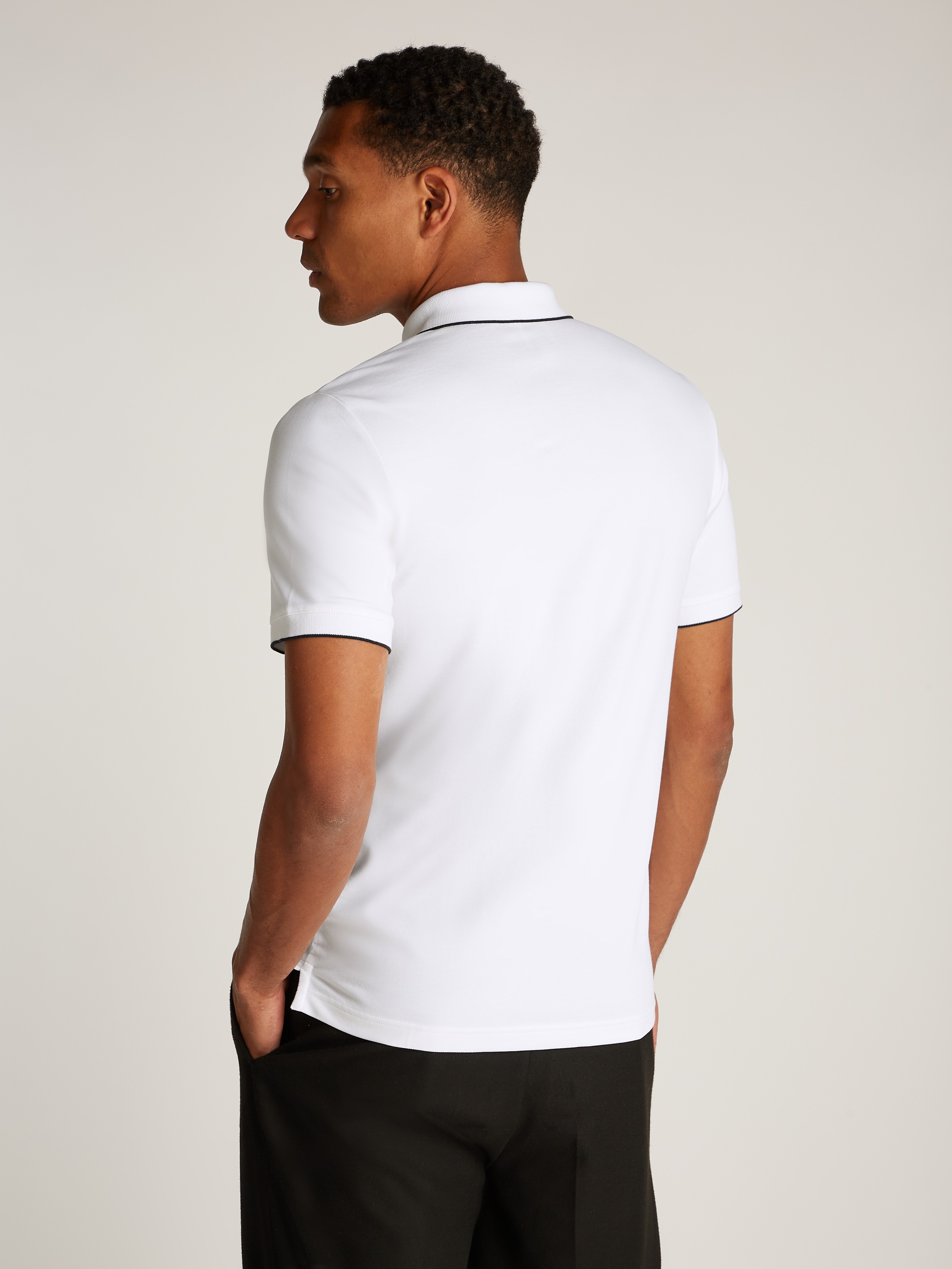 Calvin Klein Poloshirt »STRETCH PIQUE TIPPING POLO«, mit Streifendetail am Kragen