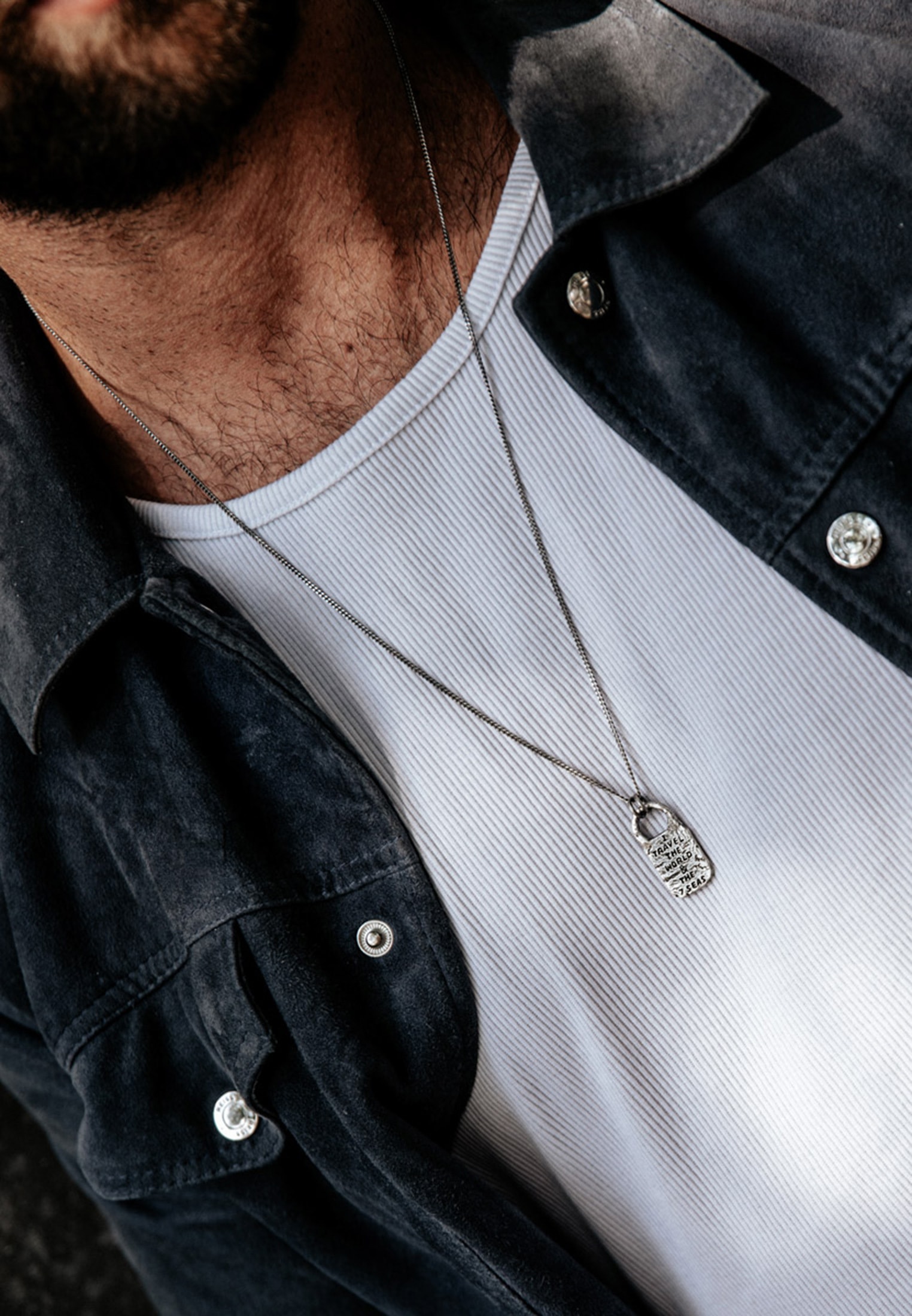 HAZE & GLORY Kette mit Anhänger »Halskette Vintage Anhänger - Seven Seas 925 Silber«