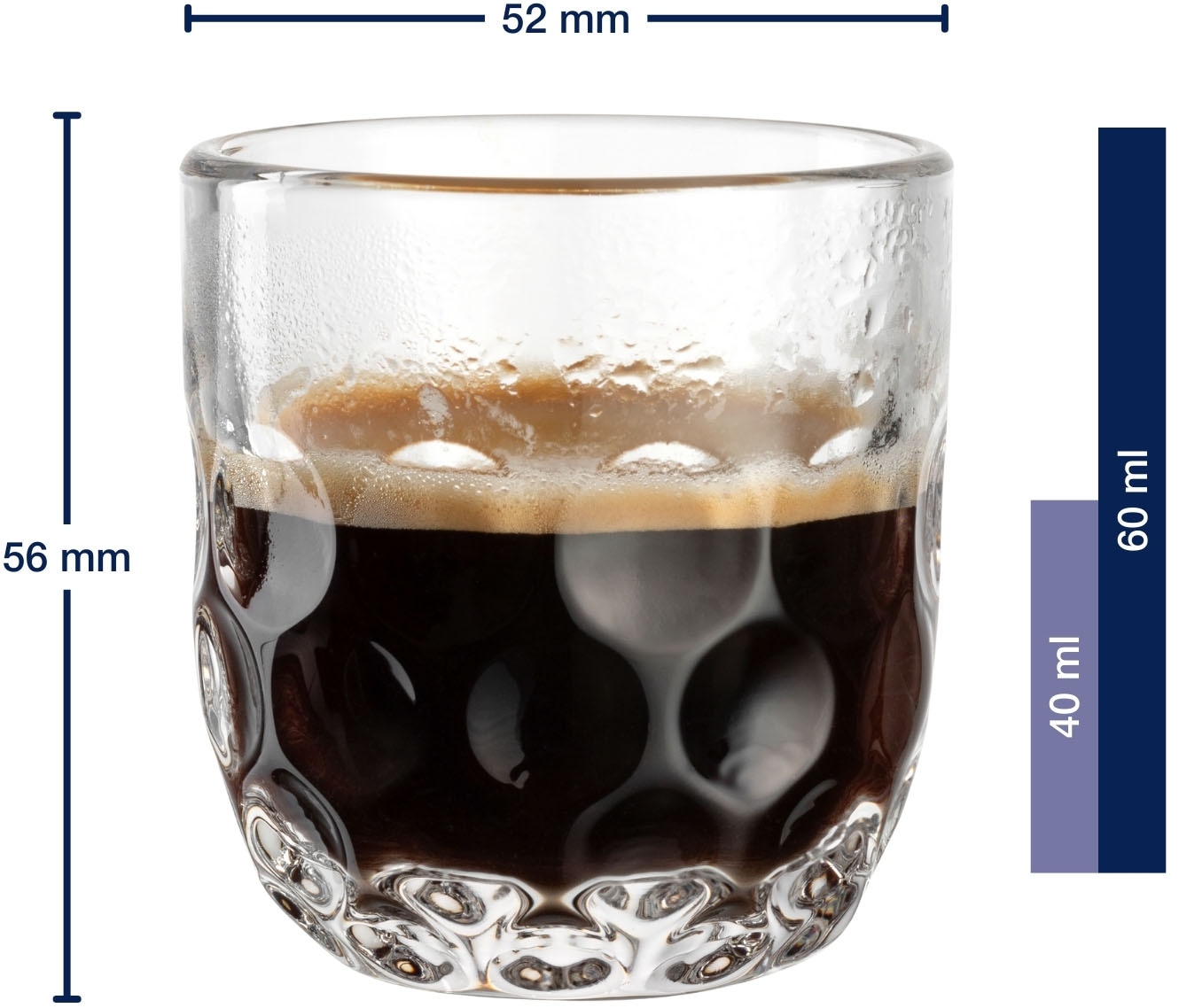 LEONARDO Espressoglas »GOCCE, 90 ml, 6er-Set« 1. Variante, mit Tropfenrelief