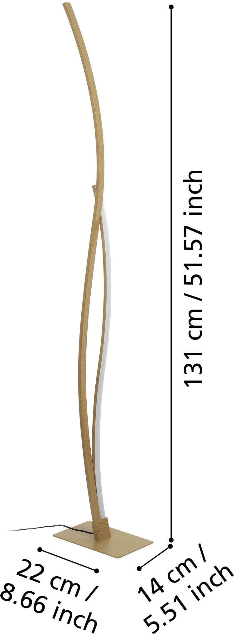 EGLO Stehlampe »GRISOLIA Stehlampe - Stahl - LED - 20W - IP20« LED-Modul 1 Stk. Neutralweiß Standleuchte, Leselampe, Wohzimmer, Schlafzimmer, H129 cm