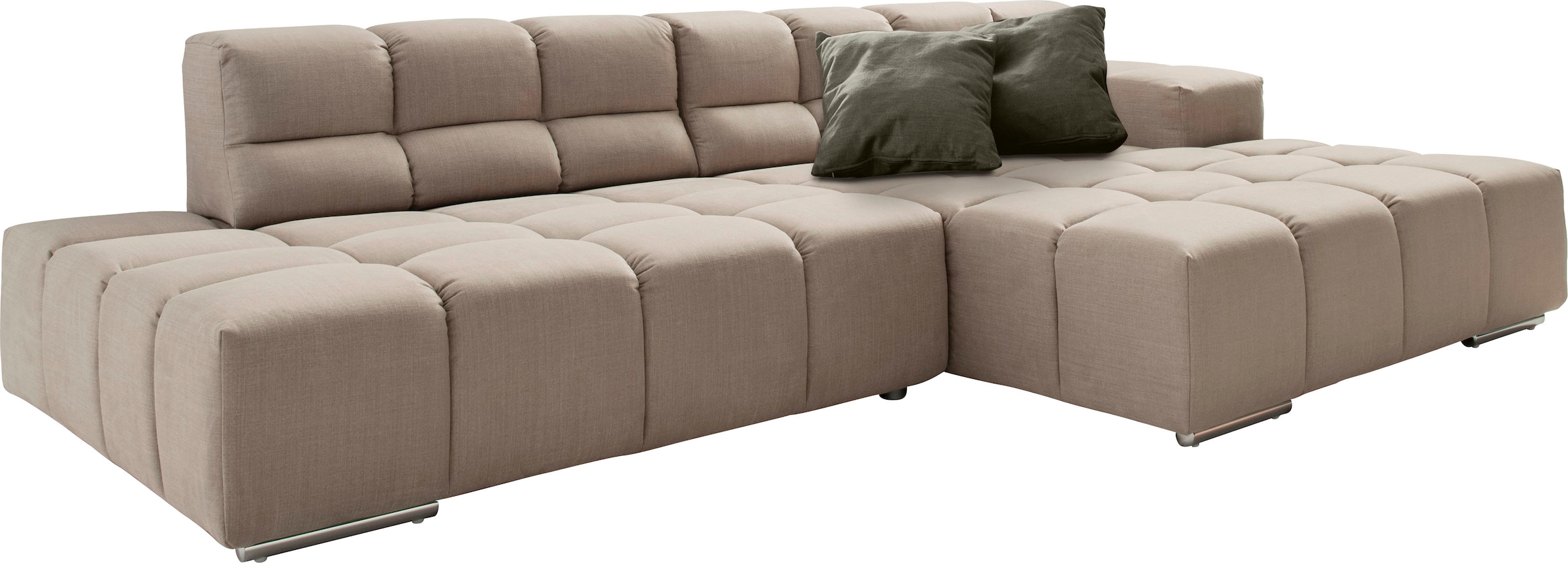 designwerk Ecksofa »Temple, Designsofa trifft hohen Sitzkomfort, L-Form« mit Sitztiefenverstellung