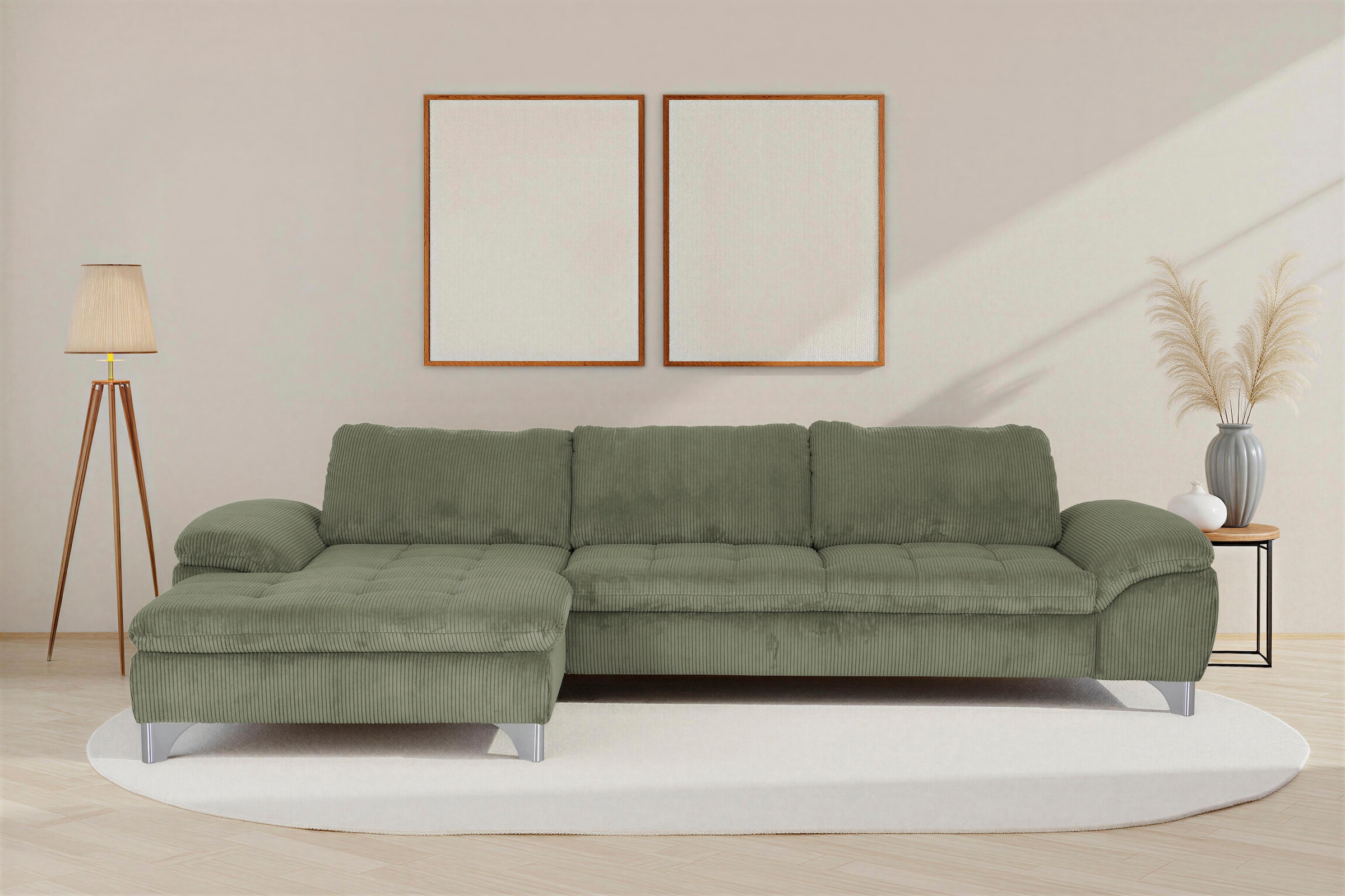 Die PlanBar Ecksofa »MP-IN14007, Breite 318 cm« wahlweise mit Bettfunktion und verstellbaren Kopfstützen