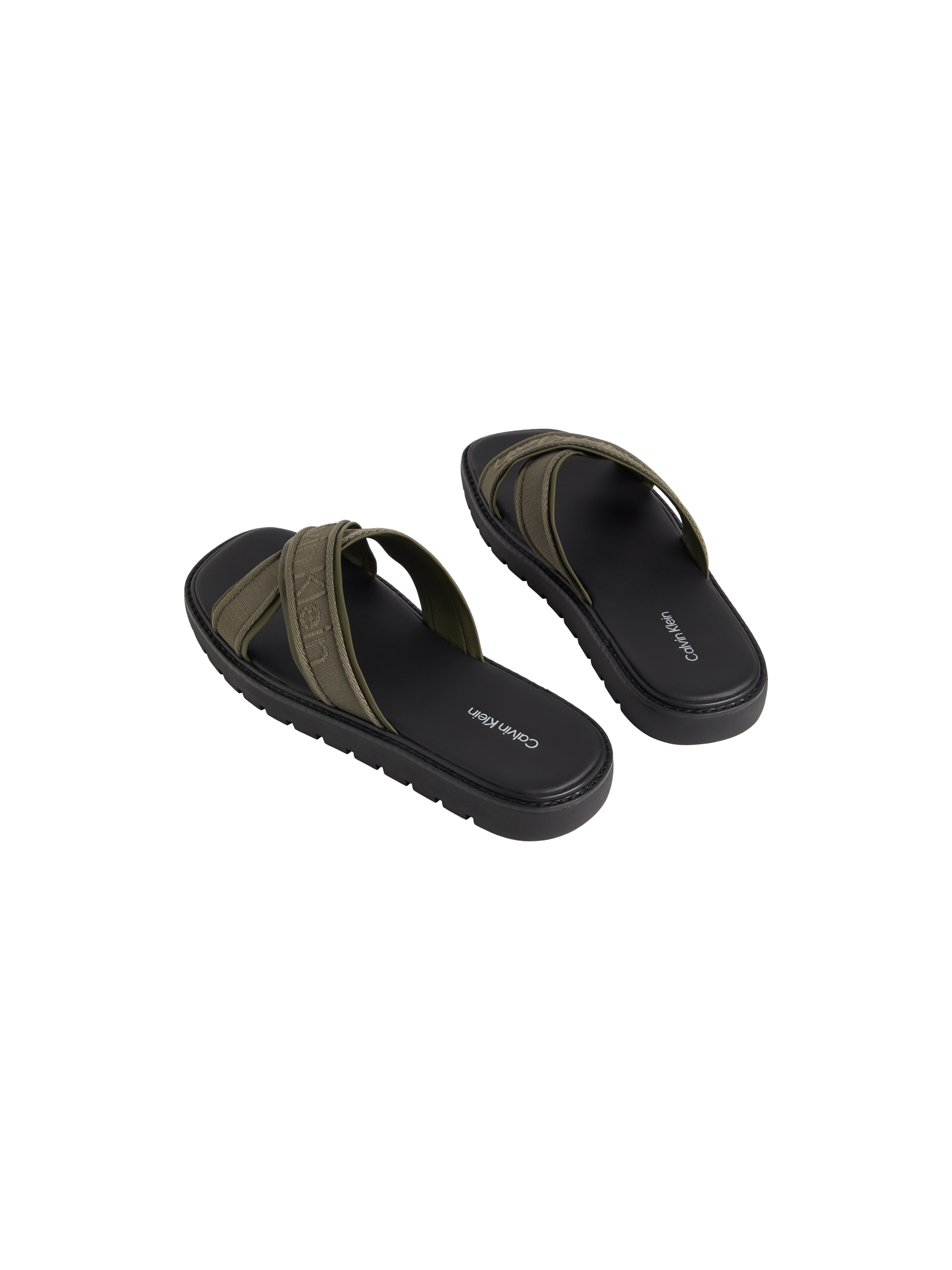 Calvin Klein Pantolette »SQ MOLDED SANDAL XCROSS WB«  Strandschuh, Sommerschuh, Badepantolette, Flat mit Logoschriftzug