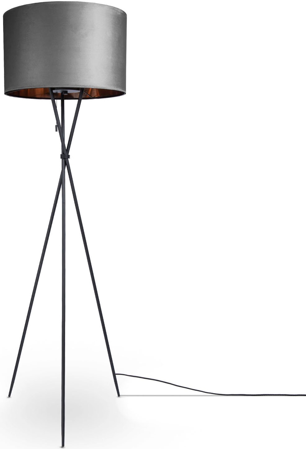 Paco Home Stehlampe »Naomi uni Höhenverstellbar 121,5 3 | cm bis XXL 176,5 Zugschalter Color«, Wohnzimmer Velour online mit Garantie Jahren kaufen