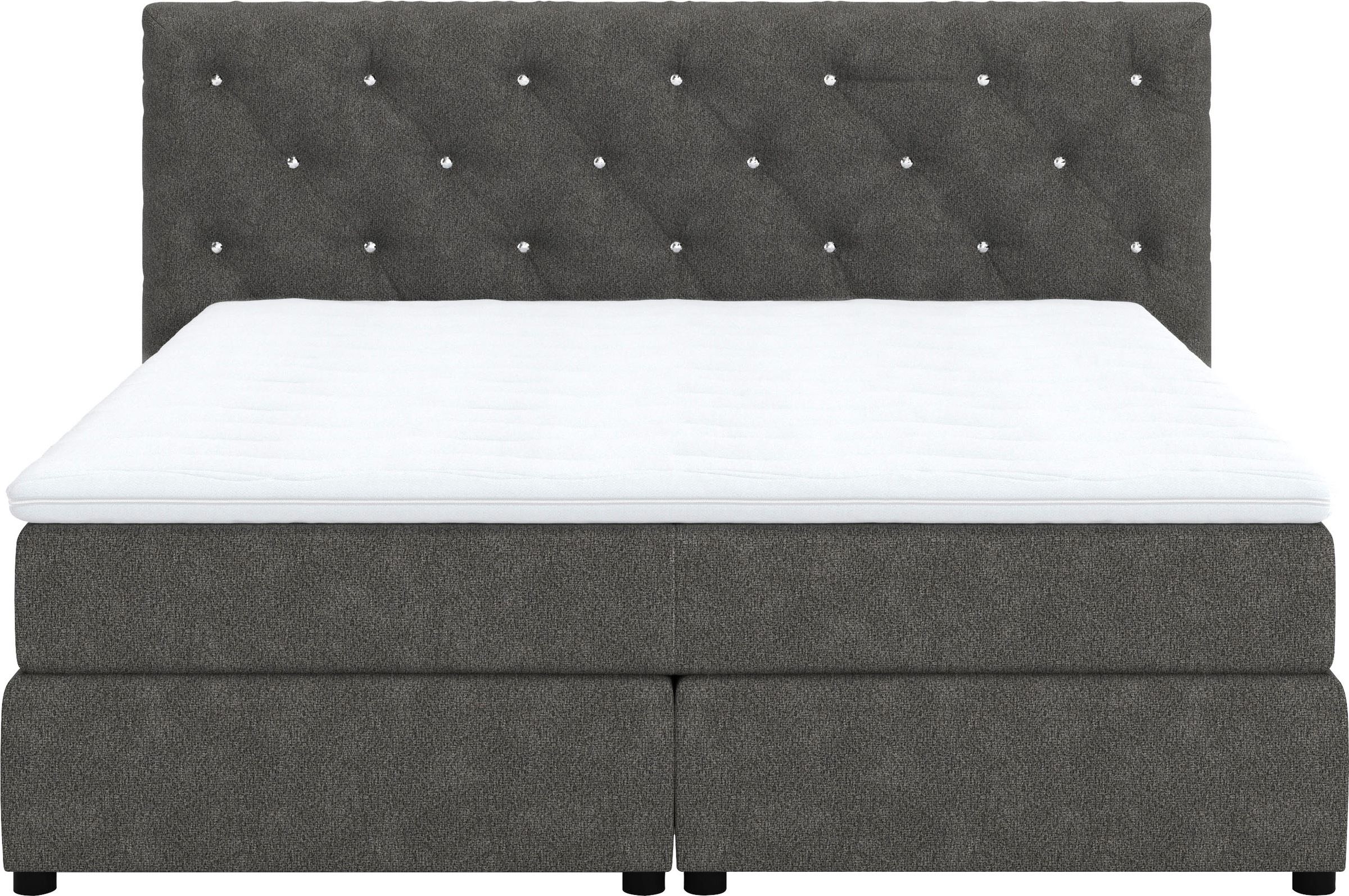 COTTA Boxspringbett »Castle«, mit Strasssteinen im Kopfteil, inkl. Topper