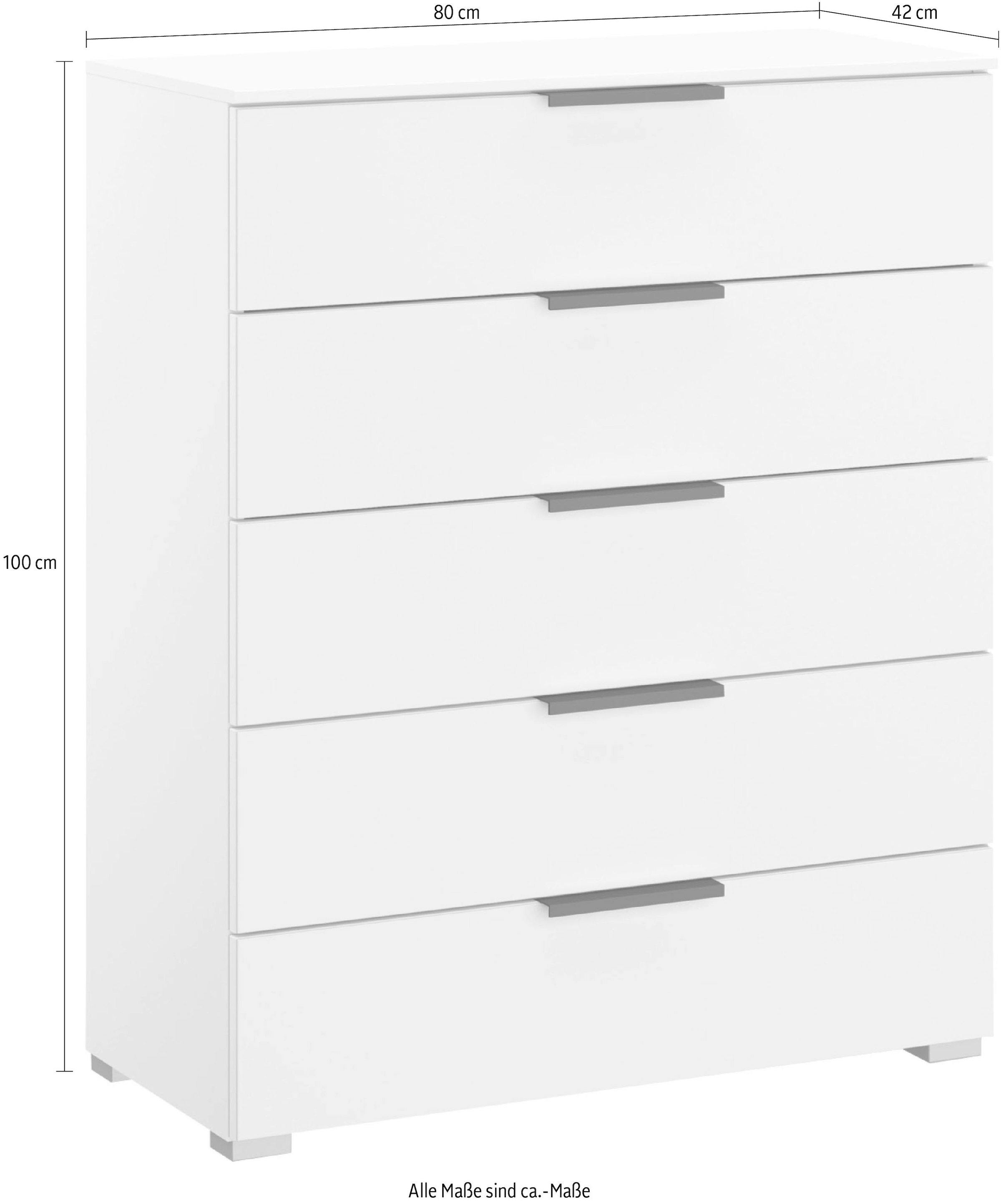 rauch Schubkastenkommode »Skat Meridian Kommode Sideboard Wäscheschrank«, mit 5 Schubladen mit Glasfront in elegantem Design